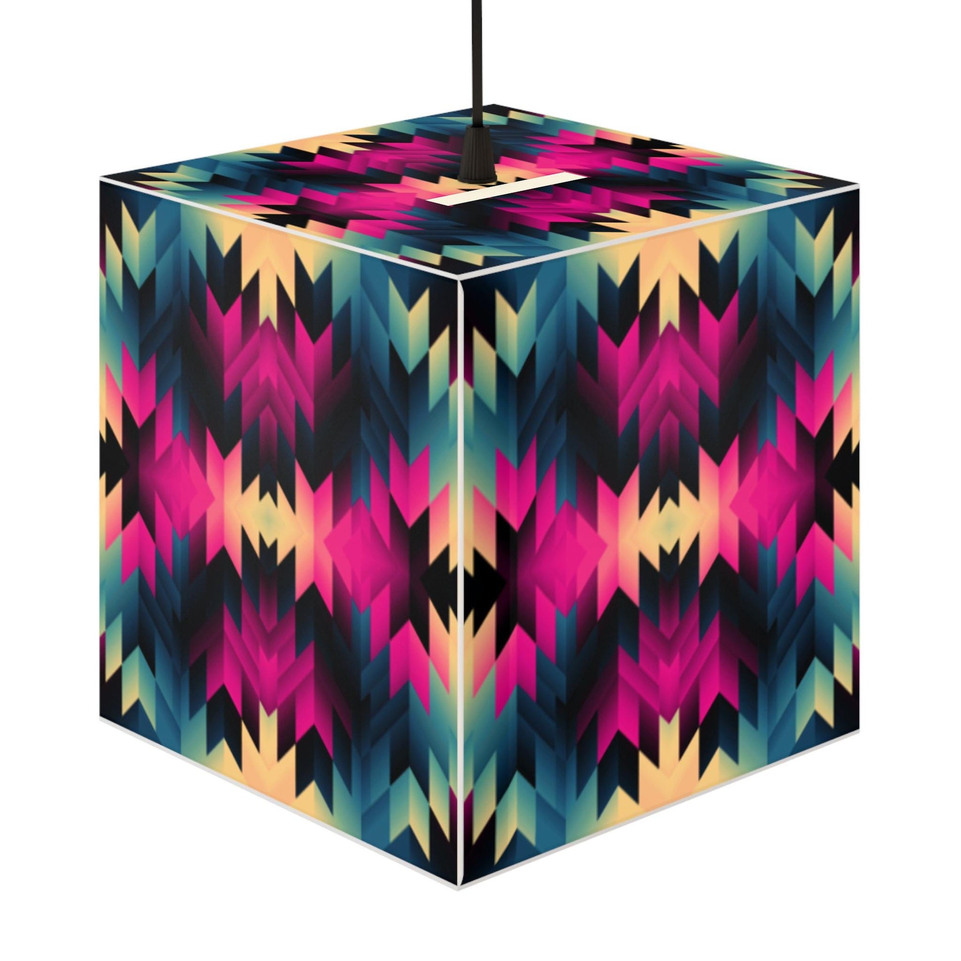 Colorful Geometric Light Cube Lamp - Boho Decor, Modern Home Lighting, Unique Gift, Bohemian Table Lamp, Room Aesthetic