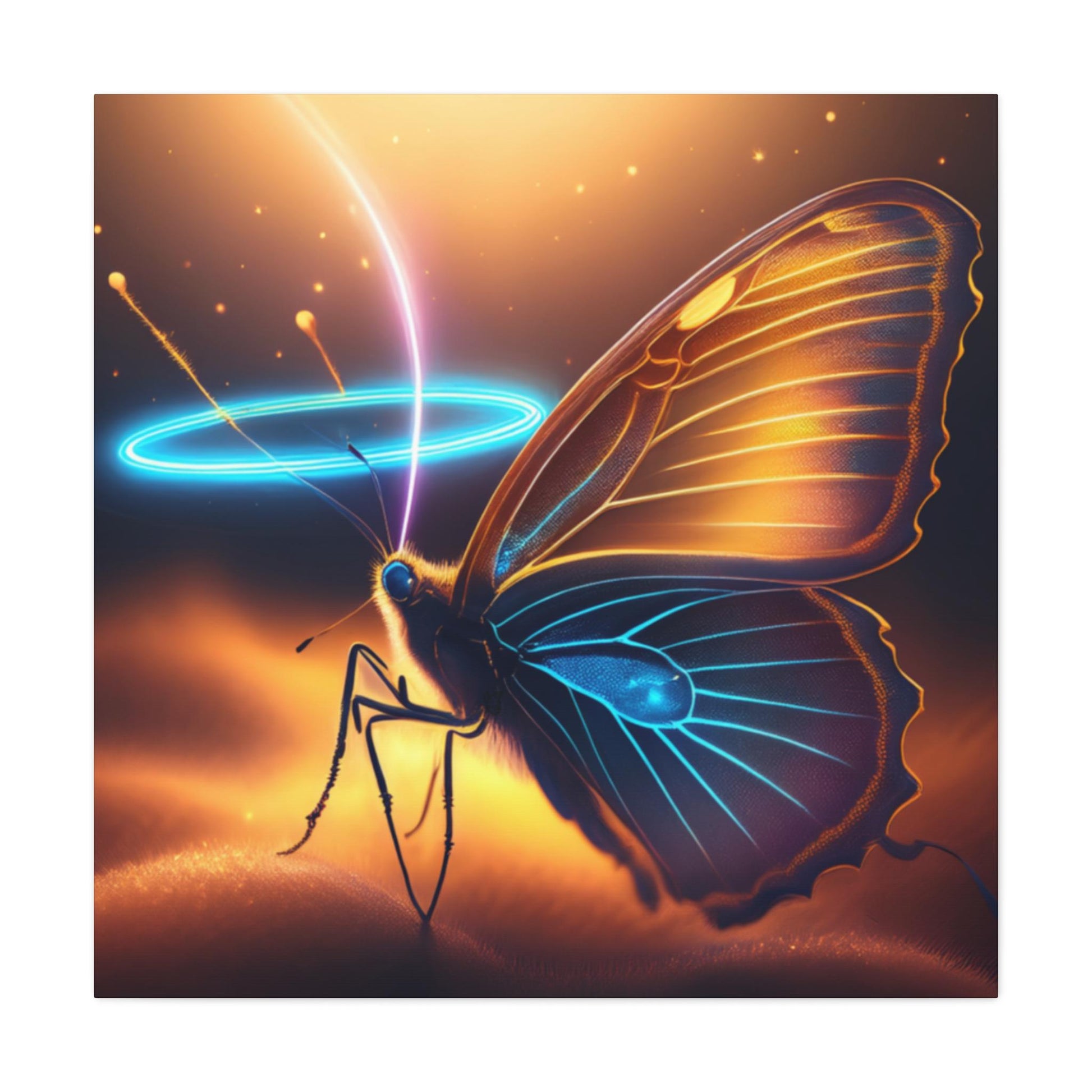 Halo Butterfly Wall Art Canvas Print, Uplifting Home Decor for Nature Lovers, Great for Birthdays, Anniversaries, or As a Gift
