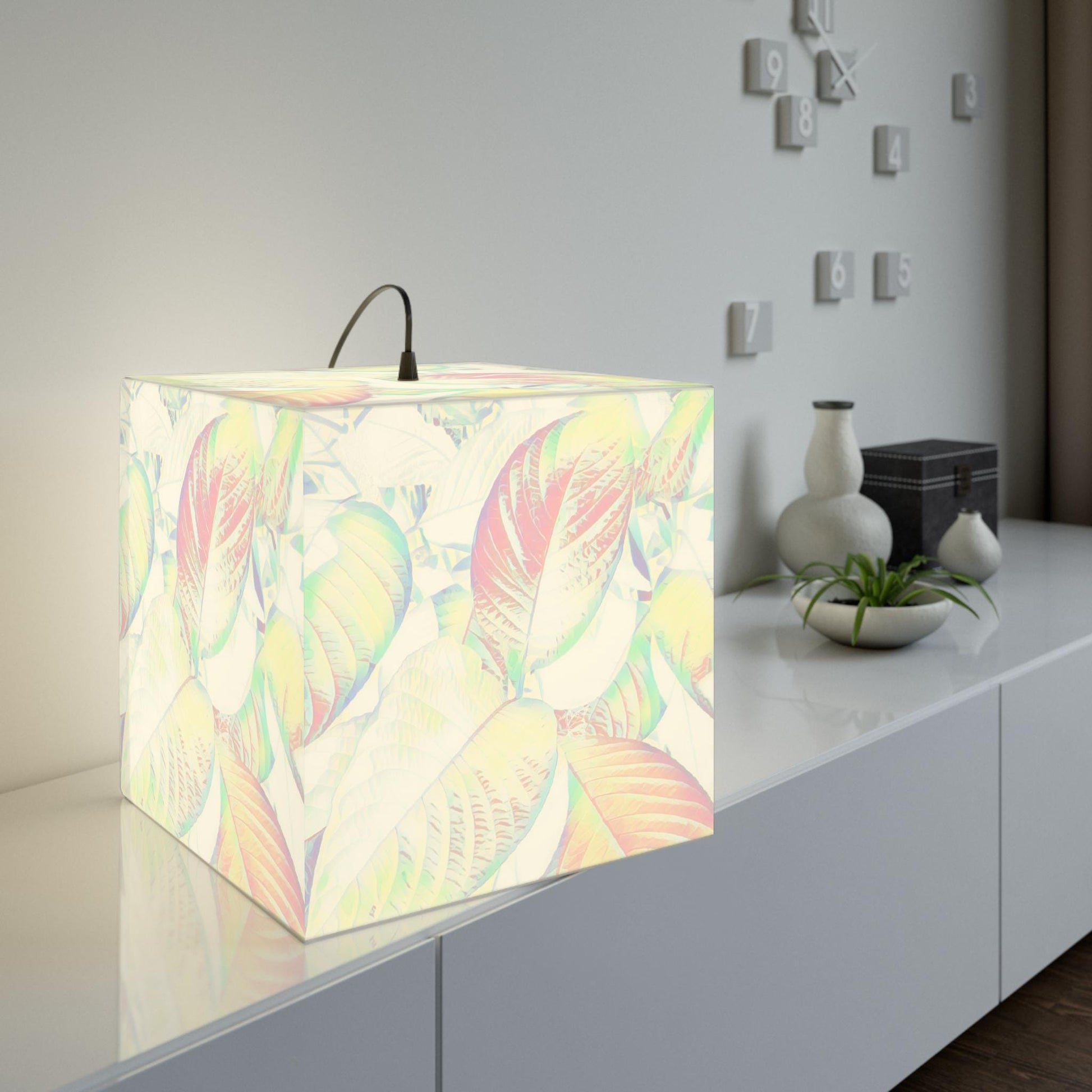 Botanical Glow Lamp - Chic Leaf Pattern Hanging Light Fixture, Boho Decor for Home, Nature-Inspired Lighting, Halo Butterfly