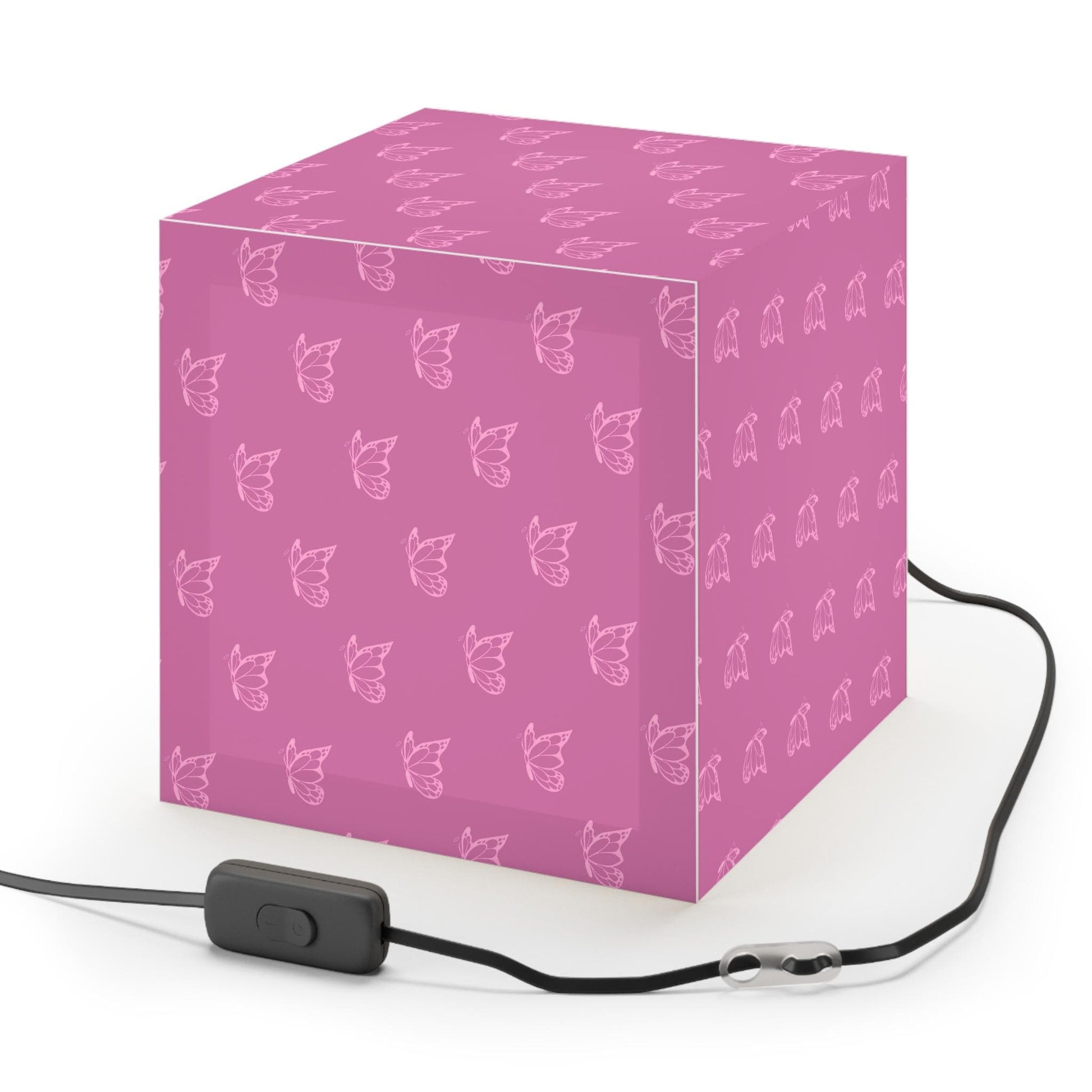 Pink Halo Butterfly Light Cube Lamp, Home Decor, Unique Gift, Ceiling Lighting, Modern Design, Bedroom Accent Light