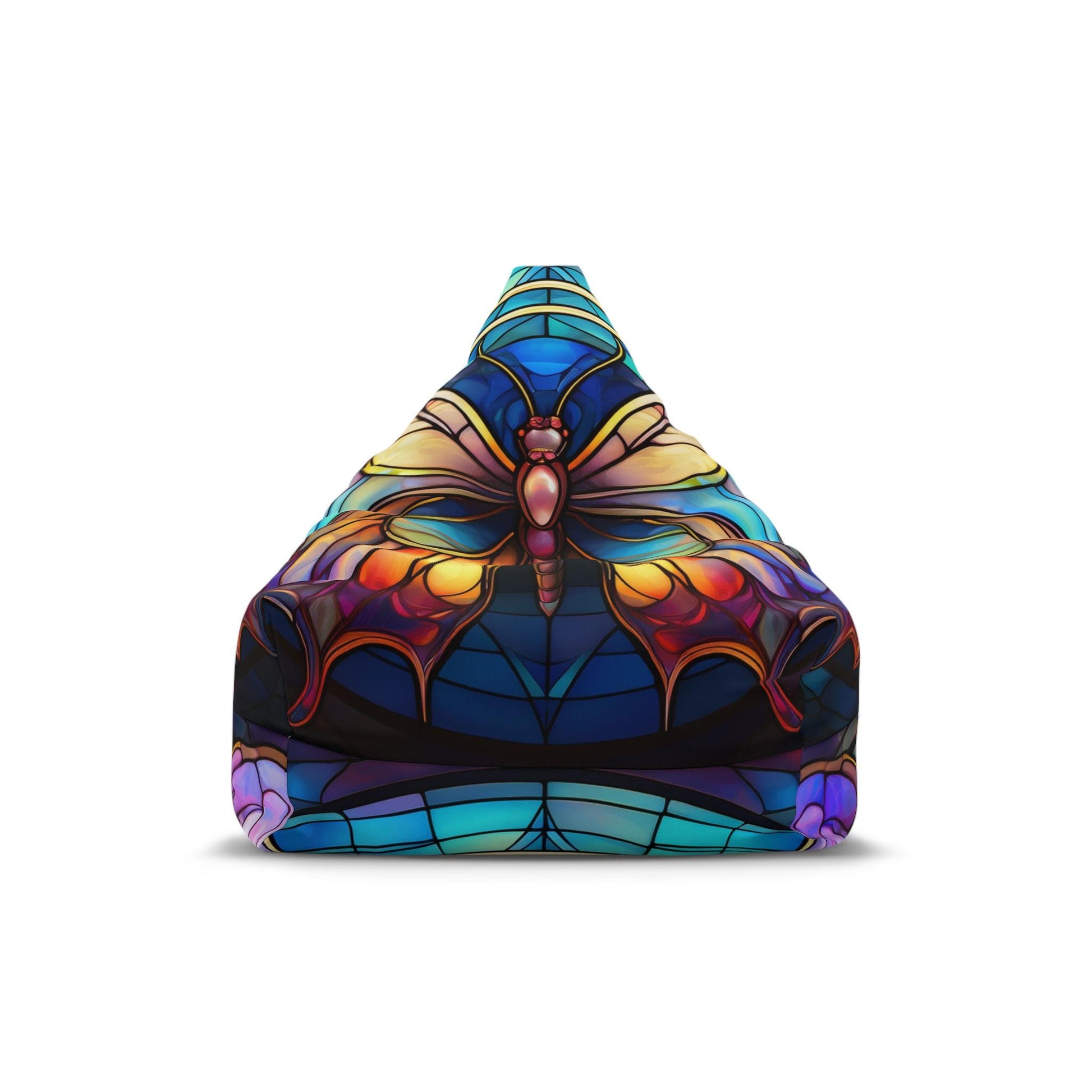 Colorful Halo Butterfly Bean Bag Chair Cover, Cozy Home Decor, Fun Seating for Lounging, Unique Gift Idea, Playroom Furniture