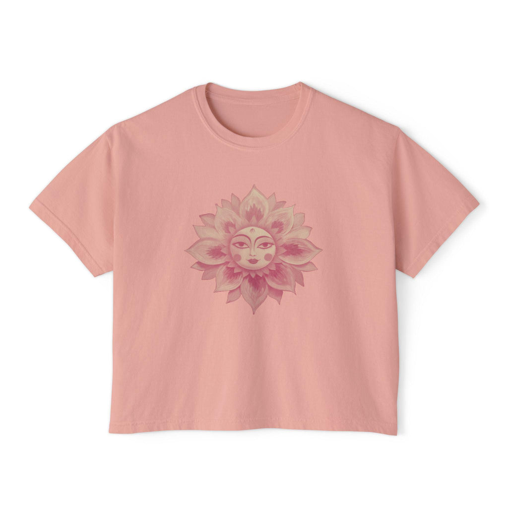 Bohemian Women's Boxy Tee, Cozy Summer Top, Spiritual Apparel, Casual Daily Wear, Festival Vibes, Art Tee