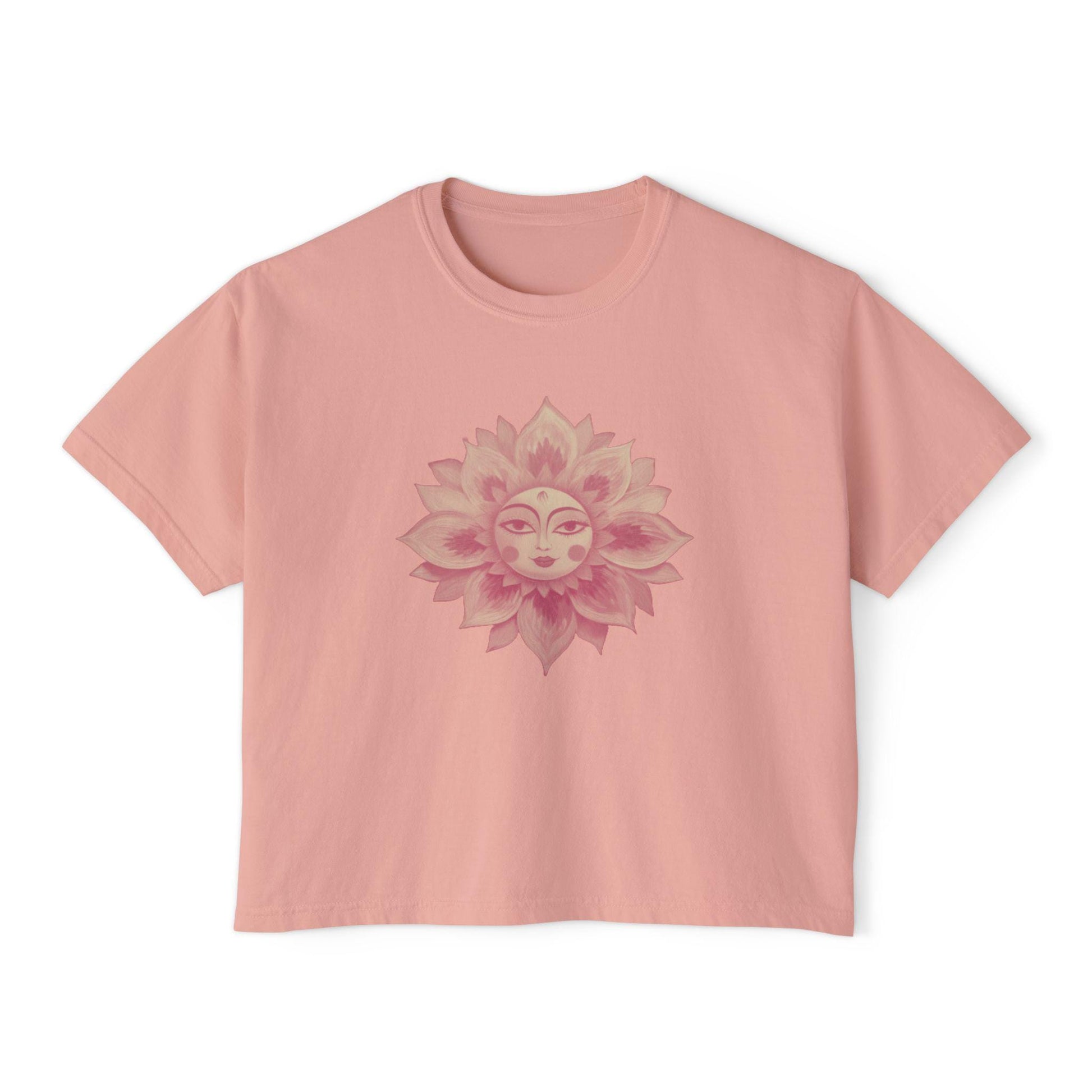 Bohemian Women's Boxy Tee, Cozy Summer Top, Spiritual Apparel, Casual Daily Wear, Festival Vibes, Art Tee