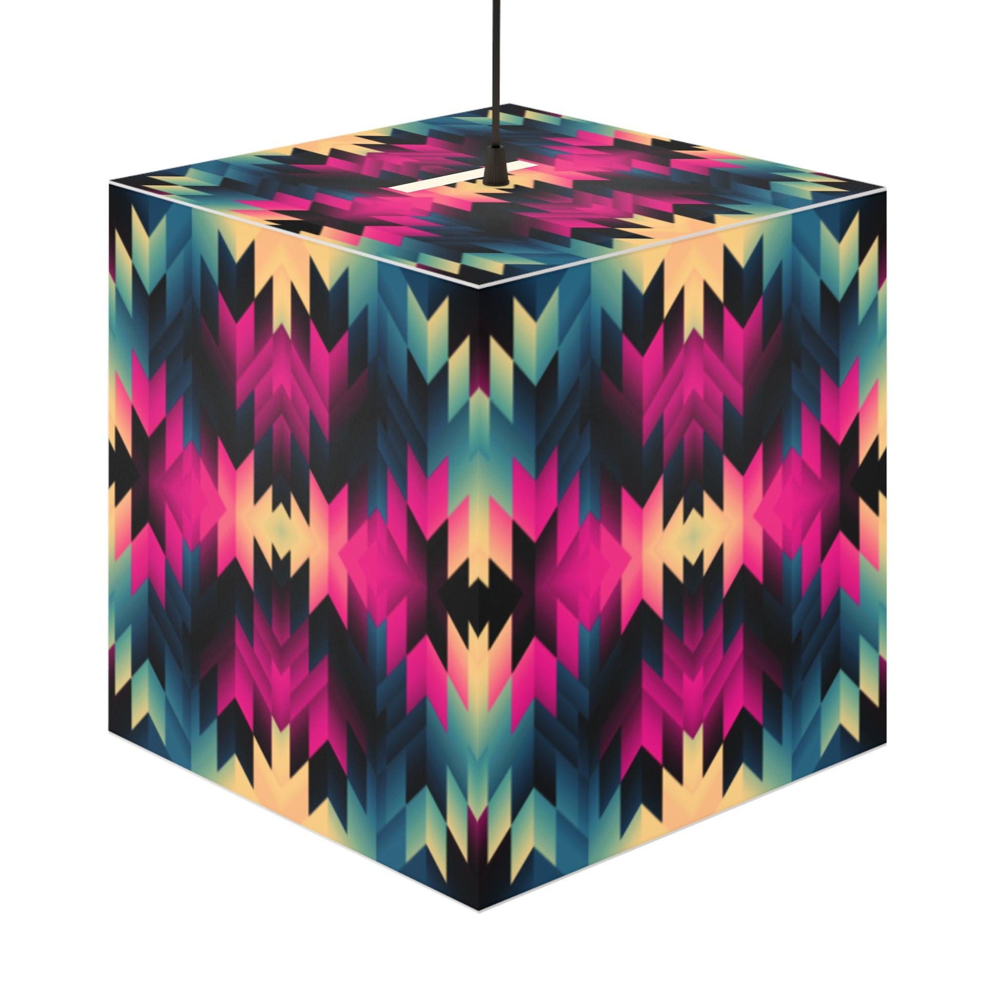 Colorful Geometric Light Cube Lamp - Boho Decor, Modern Home Lighting, Unique Gift, Bohemian Table Lamp, Room Aesthetic