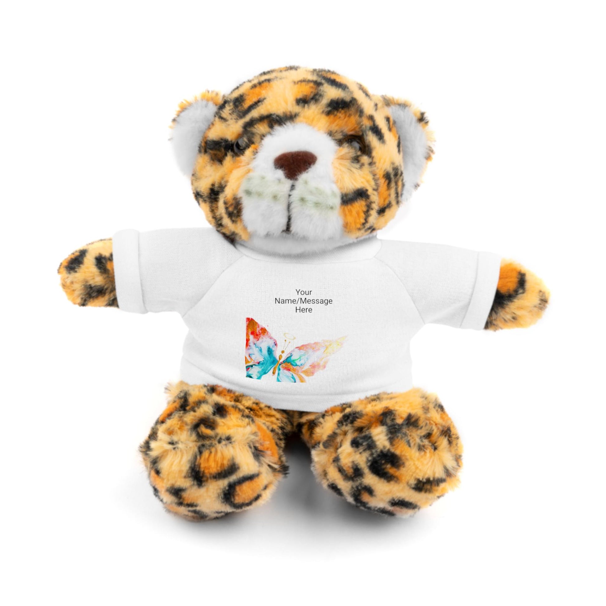 Adorable Halo Butterfly Stuffed Animal with Customizable T-Shirt, Perfect Gift for Kids, Baby Showers, Birthdays, and Holidays
