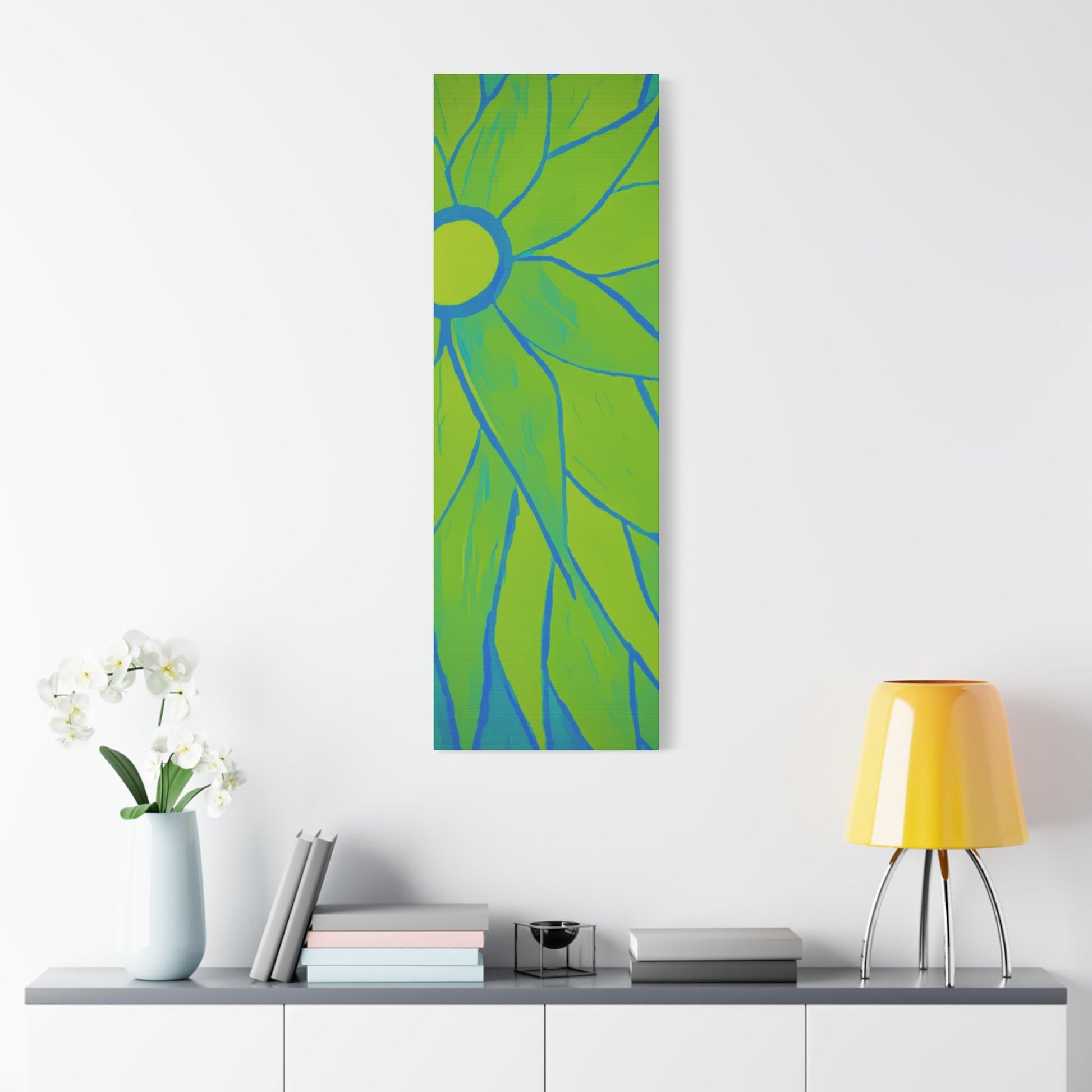 Bright Green Floral Wall Art Canvas, Home Decor, Gardening Decor, Colorful Flower Painting, Living Room Wall Hanging, Gift for Flower Lovers