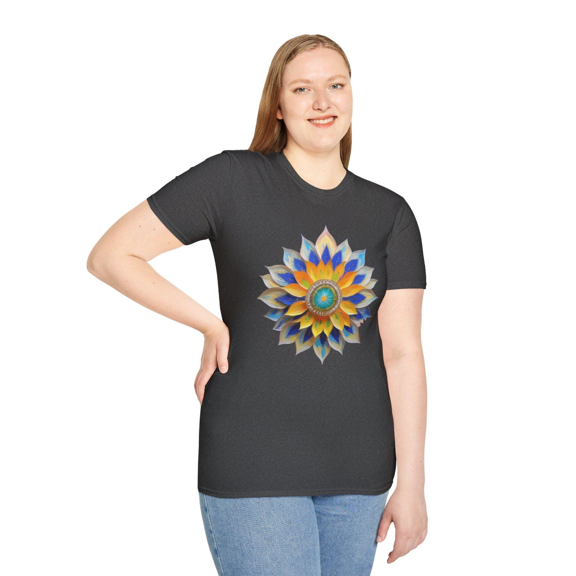 Colorful Flower Love T-Shirt, Unisex Tee, Boho Style, Gifts for Her, Spring Fashion, Casual Wear