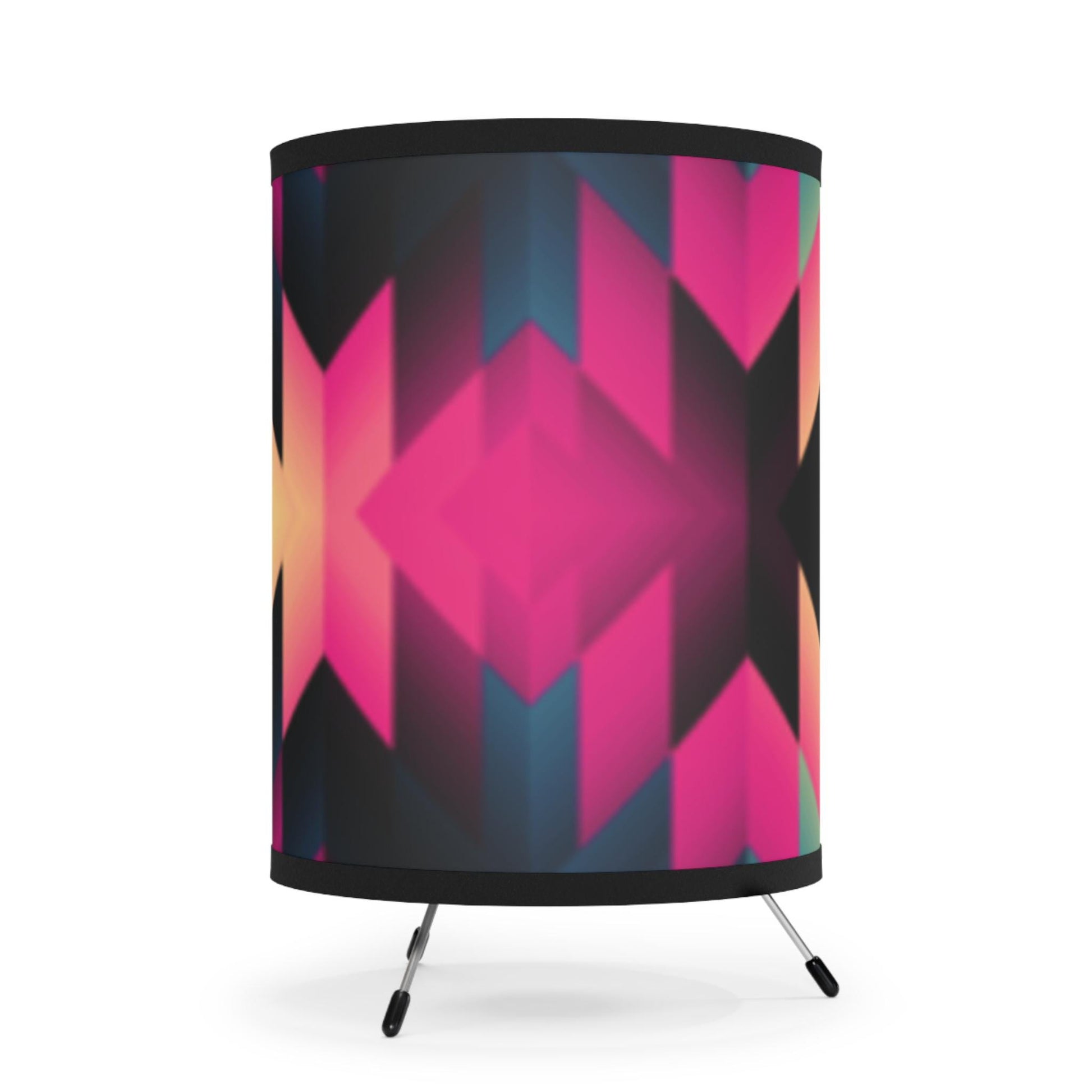 Colorful Bohemian Tripod Lamp - Modern Accent Lighting, Home Decor, Unique Gift, Geometric Design, Contemporary Style