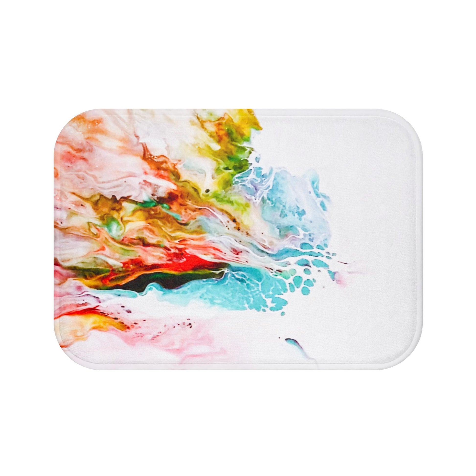 Acrylic Pour Art Bath Mat, Home Decor, Bathroom Rug, Abstract Design, Unique Housewarming Gift, Non-Slip Shower Mat