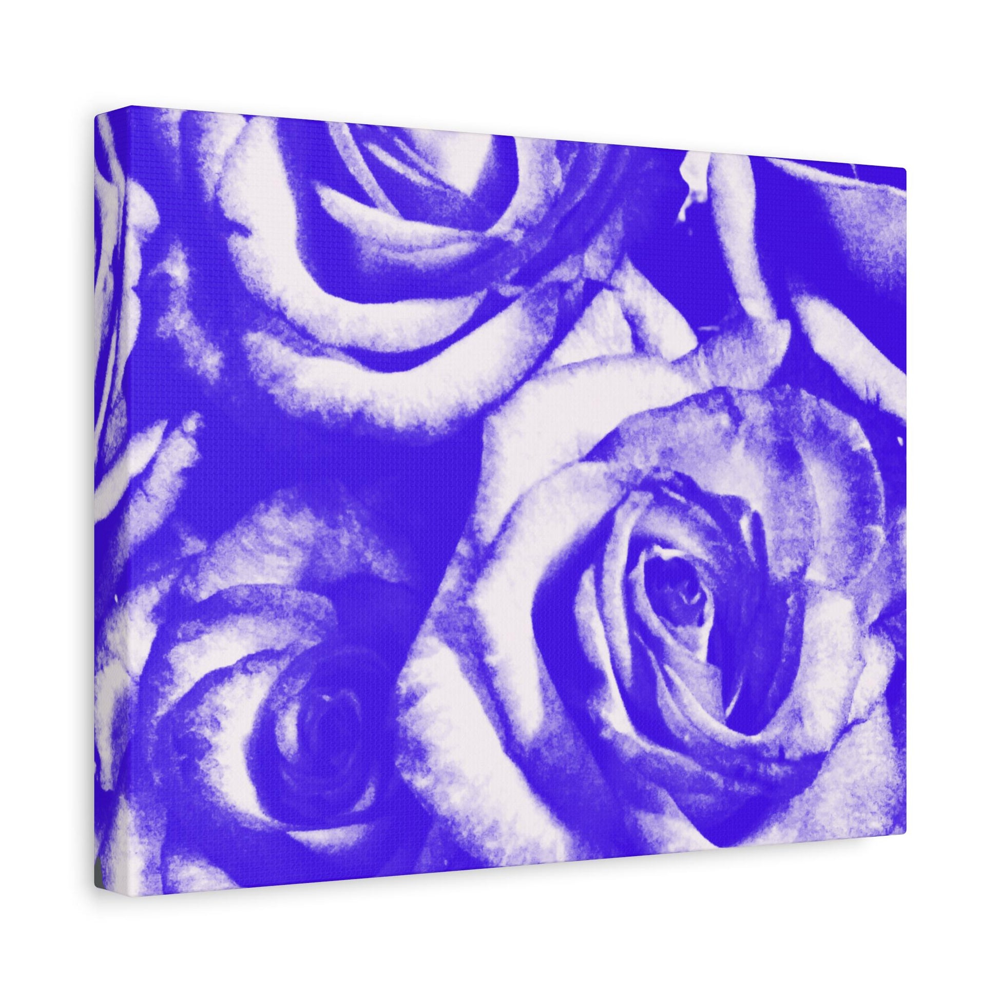 Blue Floral Canvas Art Print, Blue Rose Wall Decor, Home Decor, Gift for Her, Modern Art, Flowers for Living Room, Unique Artwork
