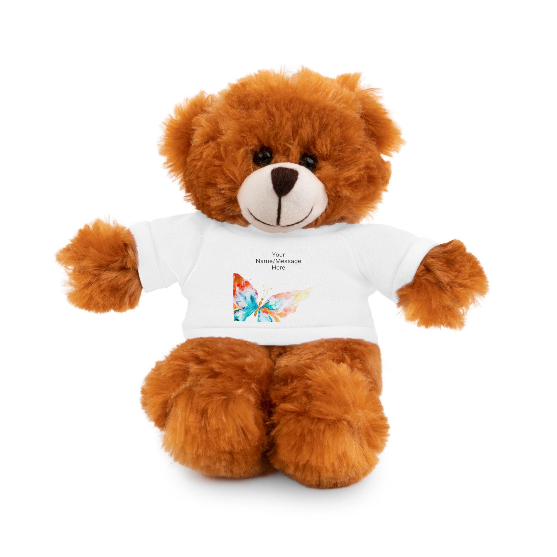 Adorable Halo Butterfly Stuffed Animal with Customizable T-Shirt, Perfect Gift for Kids, Baby Showers, Birthdays, and Holidays