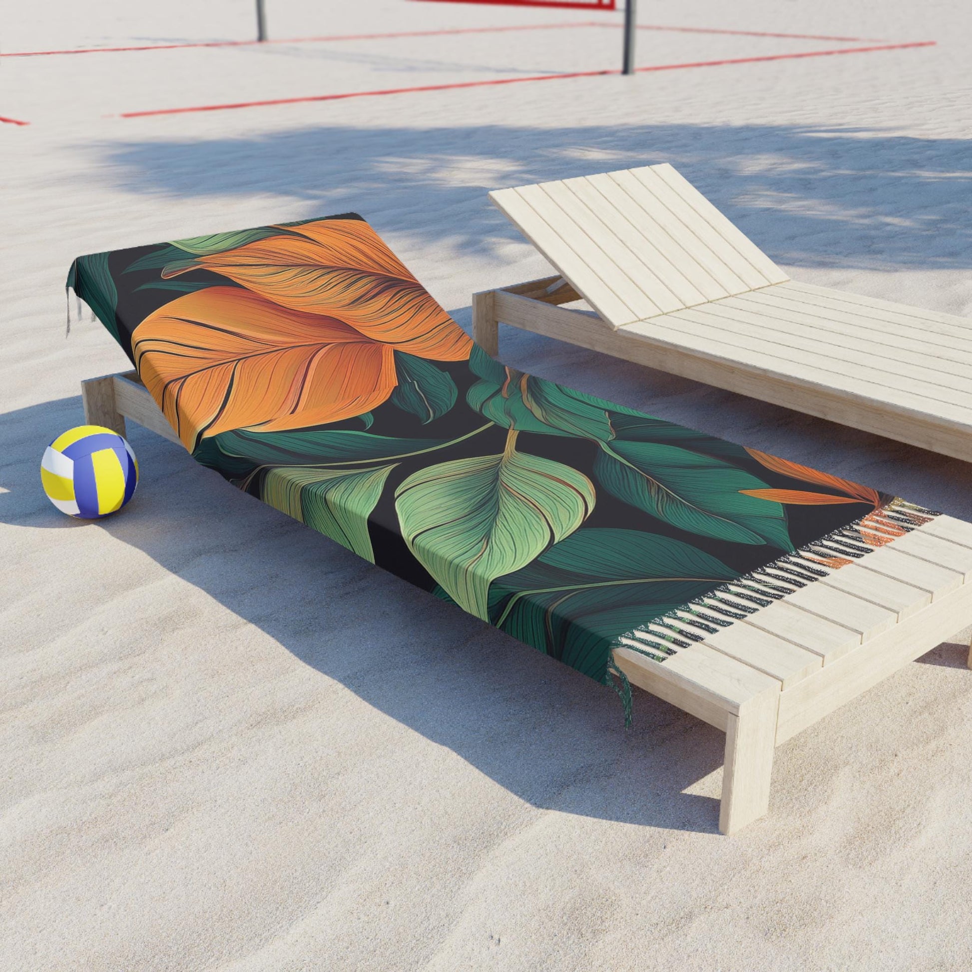 Boho Beach Towel - Tropical Leaf Design, Travel Blanket, Poolside Accessory, Gift for Beach Lovers, Summer Essentials