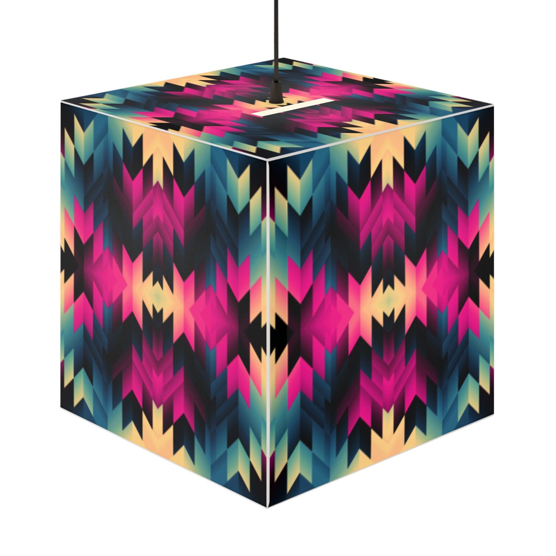 Colorful Geometric Light Cube Lamp - Boho Decor, Modern Home Lighting, Unique Gift, Bohemian Table Lamp, Room Aesthetic