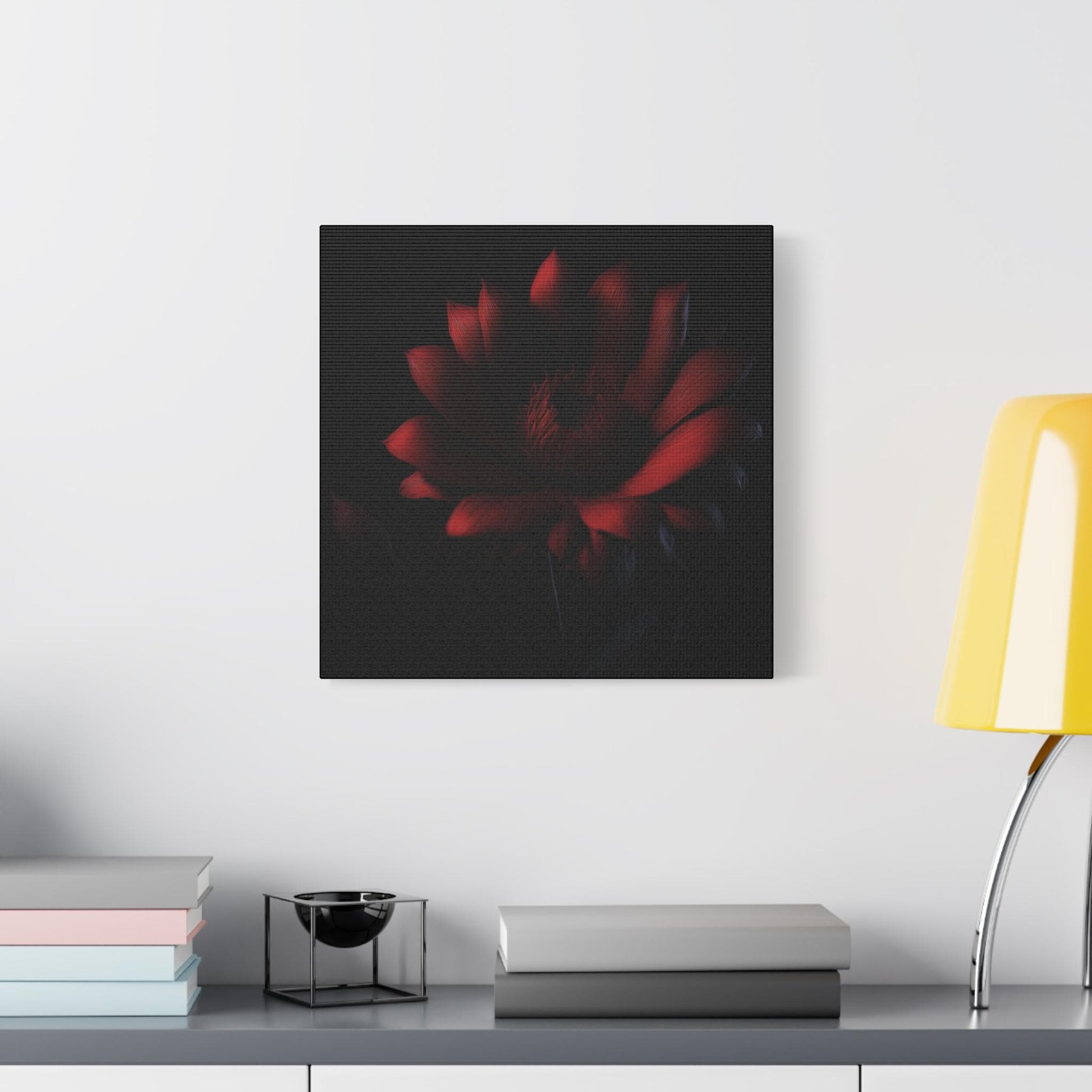 Burgundy Floral Matte Canvas Art, Wall Decor, Floral Home Decor, Stylish Gift for Her, Living Room Wall Art, Halo Butterfly