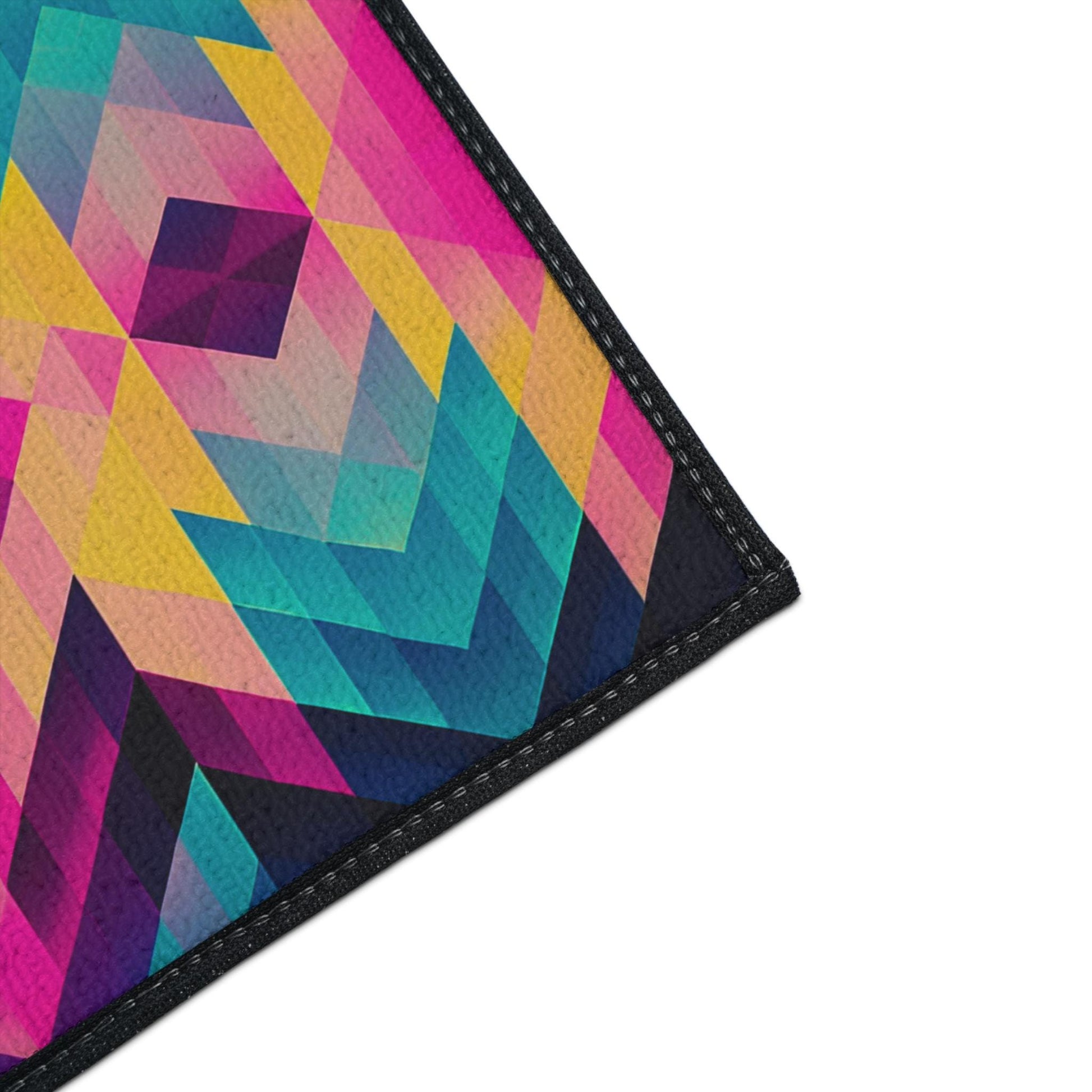 Colorful Geometric Heavy Duty Floor Mat | Stylish Home Decor, Modern Rug, Indoor Entrance Mat, Vibrant Kitchen Mat, Durable Floor Covering