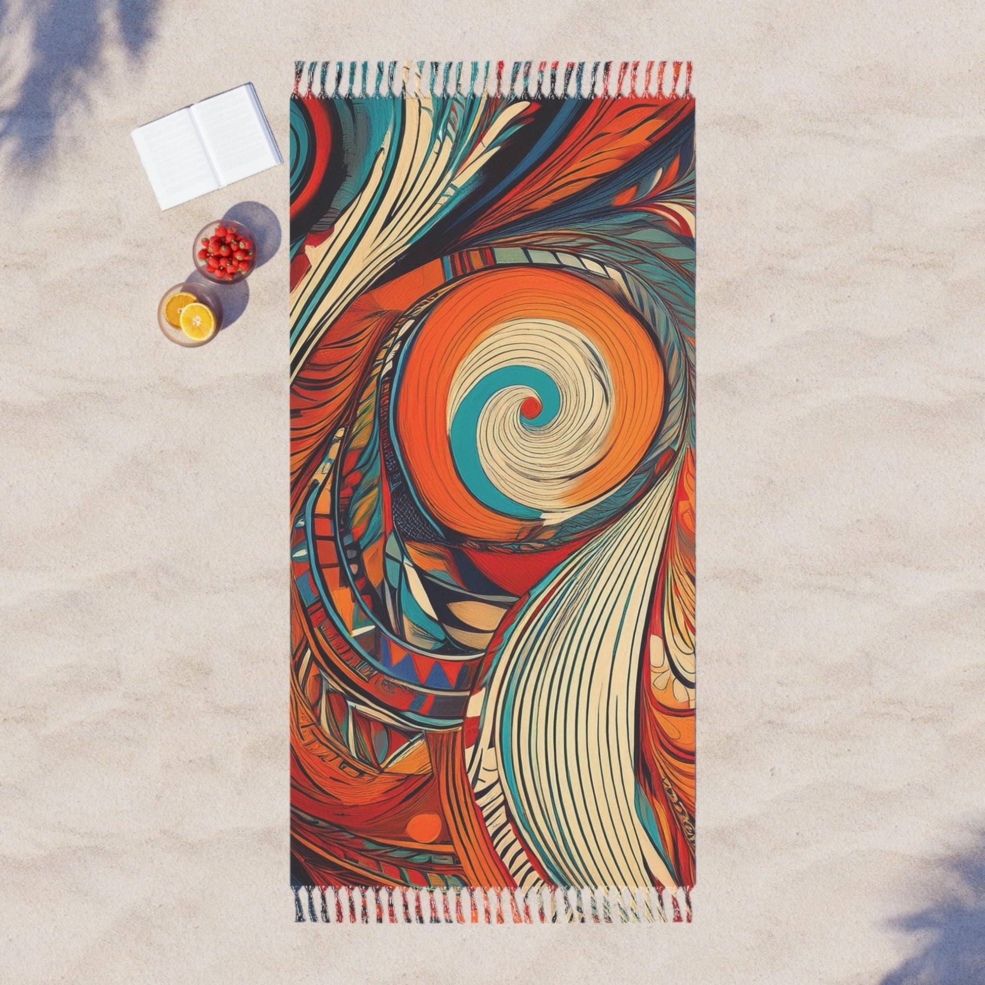 Bohemian Beach Towel - Vibrant Wave Pattern for Summertime Fun, Perfect for Pool Parties, Travel, Boho Decor, Gifts