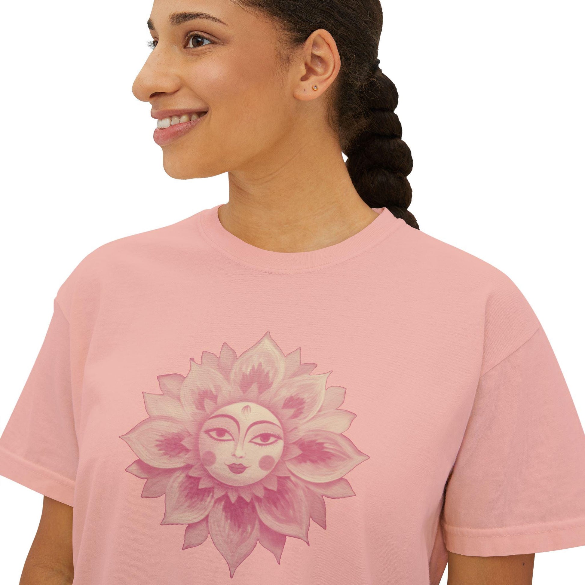 Bohemian Women's Boxy Tee, Cozy Summer Top, Spiritual Apparel, Casual Daily Wear, Festival Vibes, Art Tee