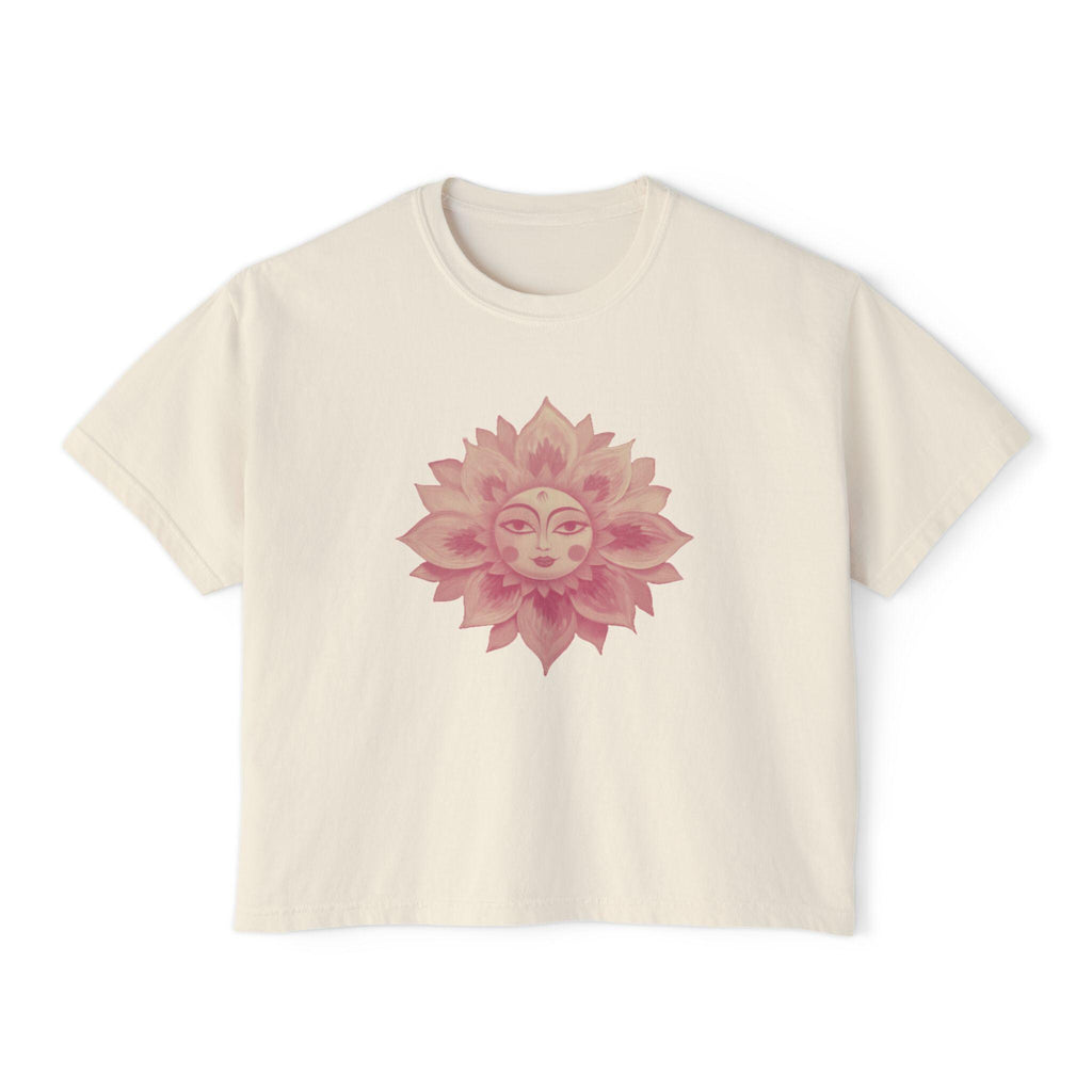 Bohemian Women's Boxy Tee, Cozy Summer Top, Spiritual Apparel, Casual Daily Wear, Festival Vibes, Art Tee