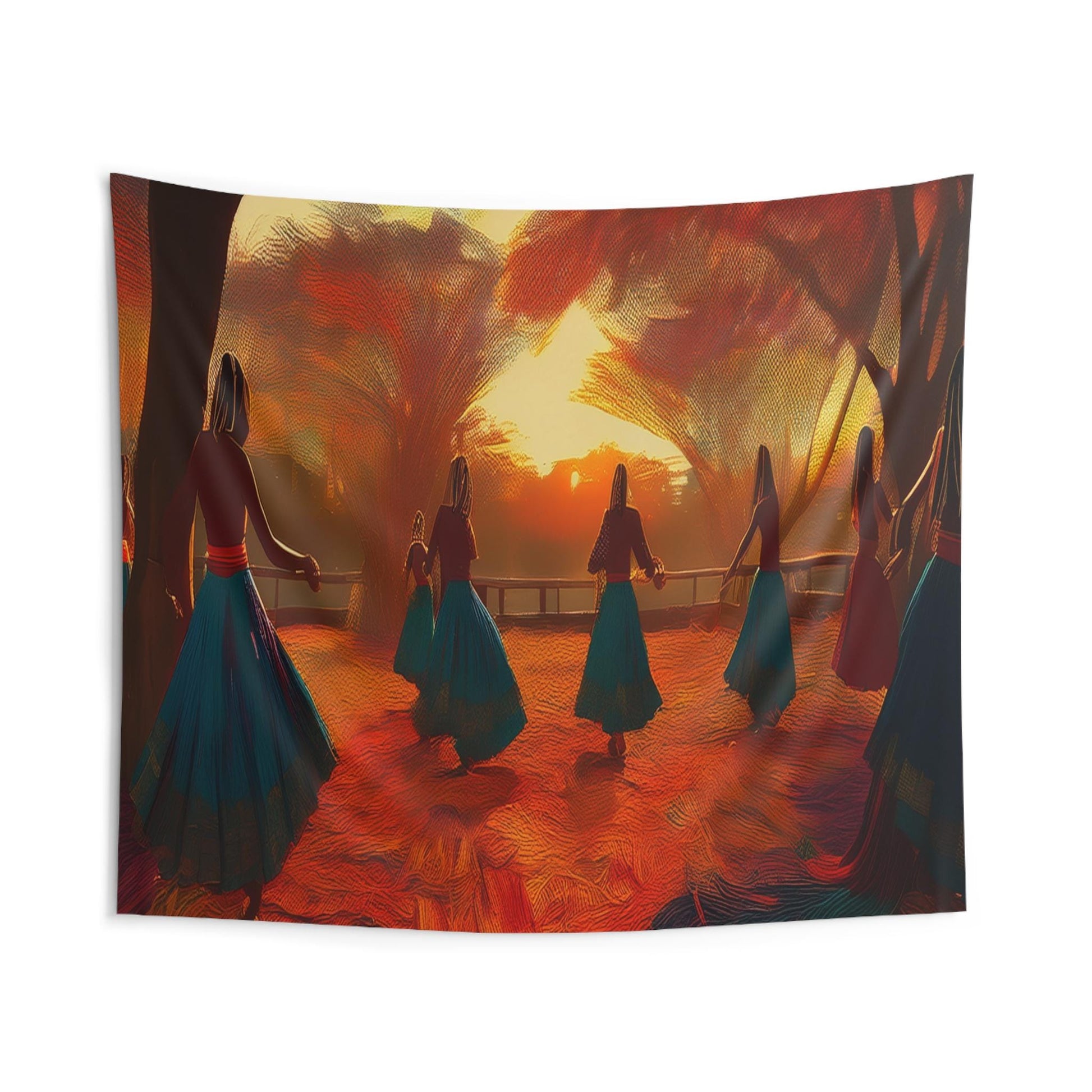 Bohemian Sunset Dancers Wall Tapestry | Vibrant Home Decor for Living Rooms, Bedrooms, Yoga Studios, Gifts