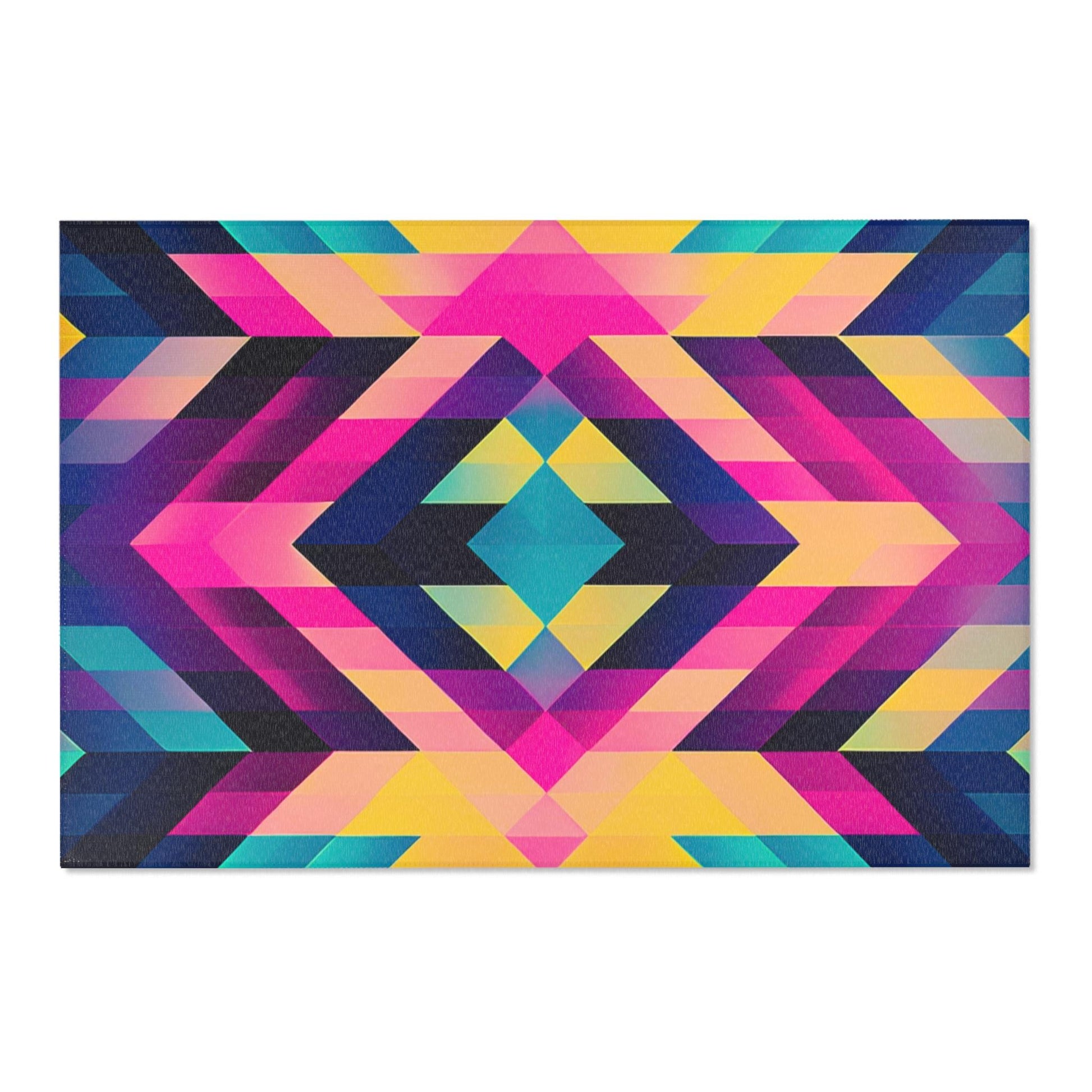 Brightly Colored Bohemian Geometric Area Rug, Modern Home Decor, Chic Floor Mat, Contemporary Room Accent, Unique Textile Art