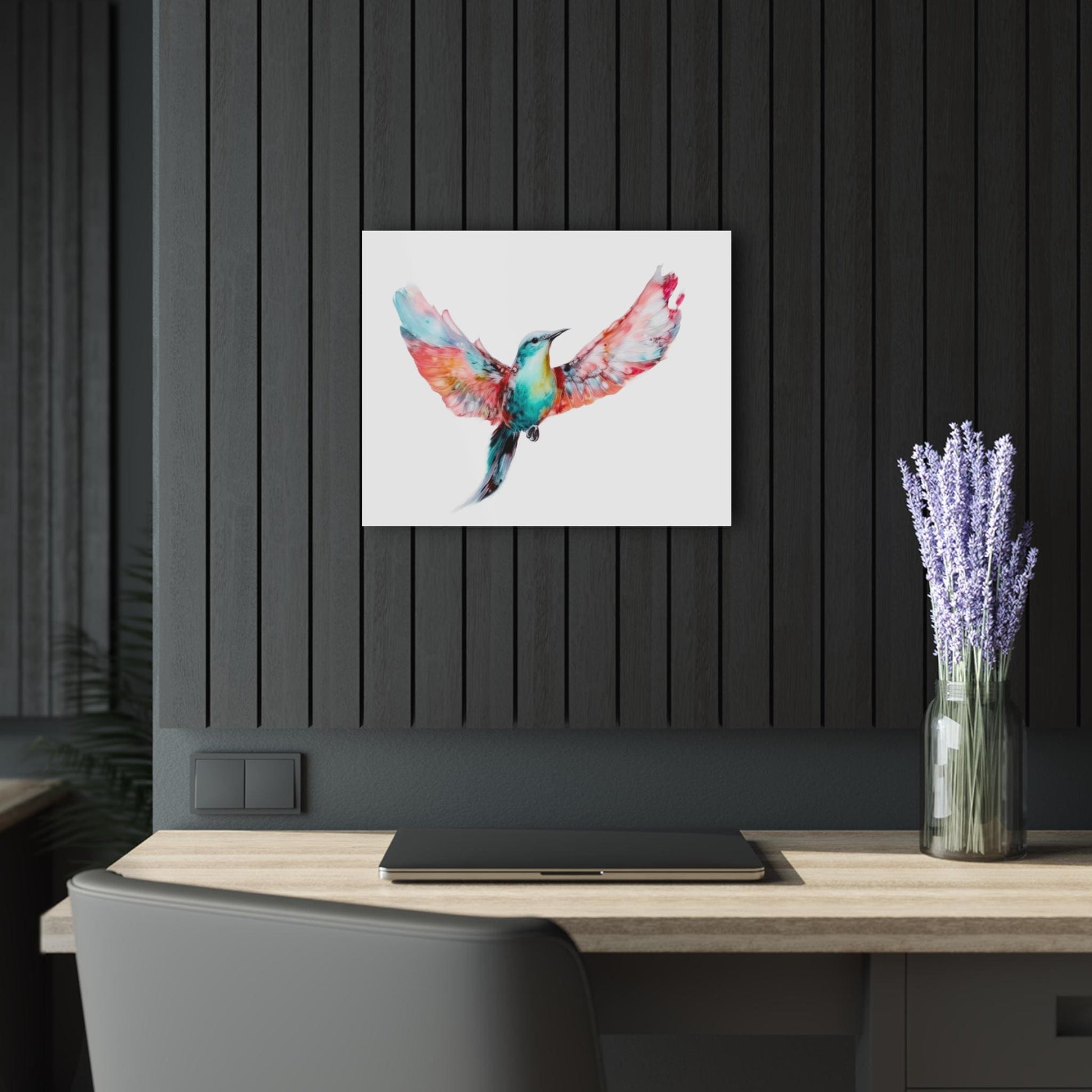 Colorful Hummingbird Acrylic Print - Vibrant Wall Art, Spread Your Wings And Fly, Gift for Bird Lovers, Nature Art, Modern Artwork