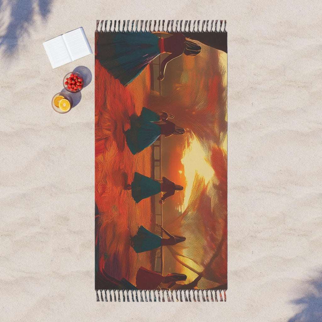Boho Beach Towel - Vibrant Sunset Design, Perfect for Pool Days, Picnics and Gifts