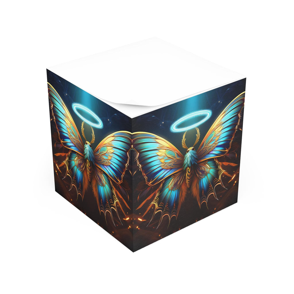 Artistic Halo Butterfly Note Cube - Aesthetic Desk Decor, Inspirational Stationery, Halo Butterfly, Perfect for Notes