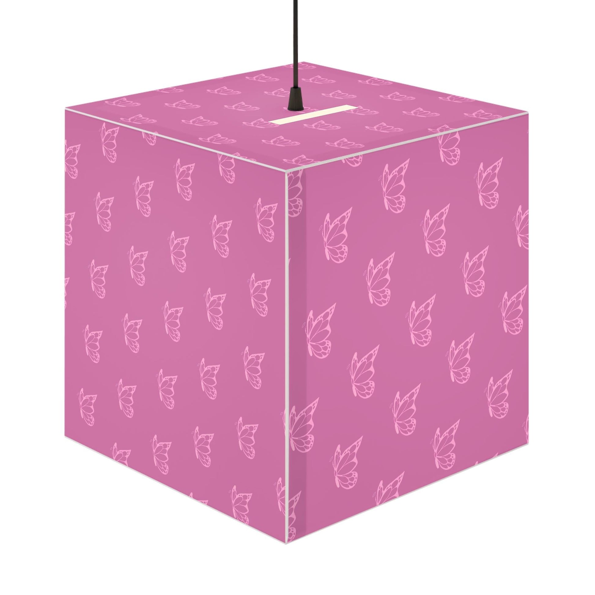 Pink Halo Butterfly Light Cube Lamp, Home Decor, Unique Gift, Ceiling Lighting, Modern Design, Bedroom Accent Light