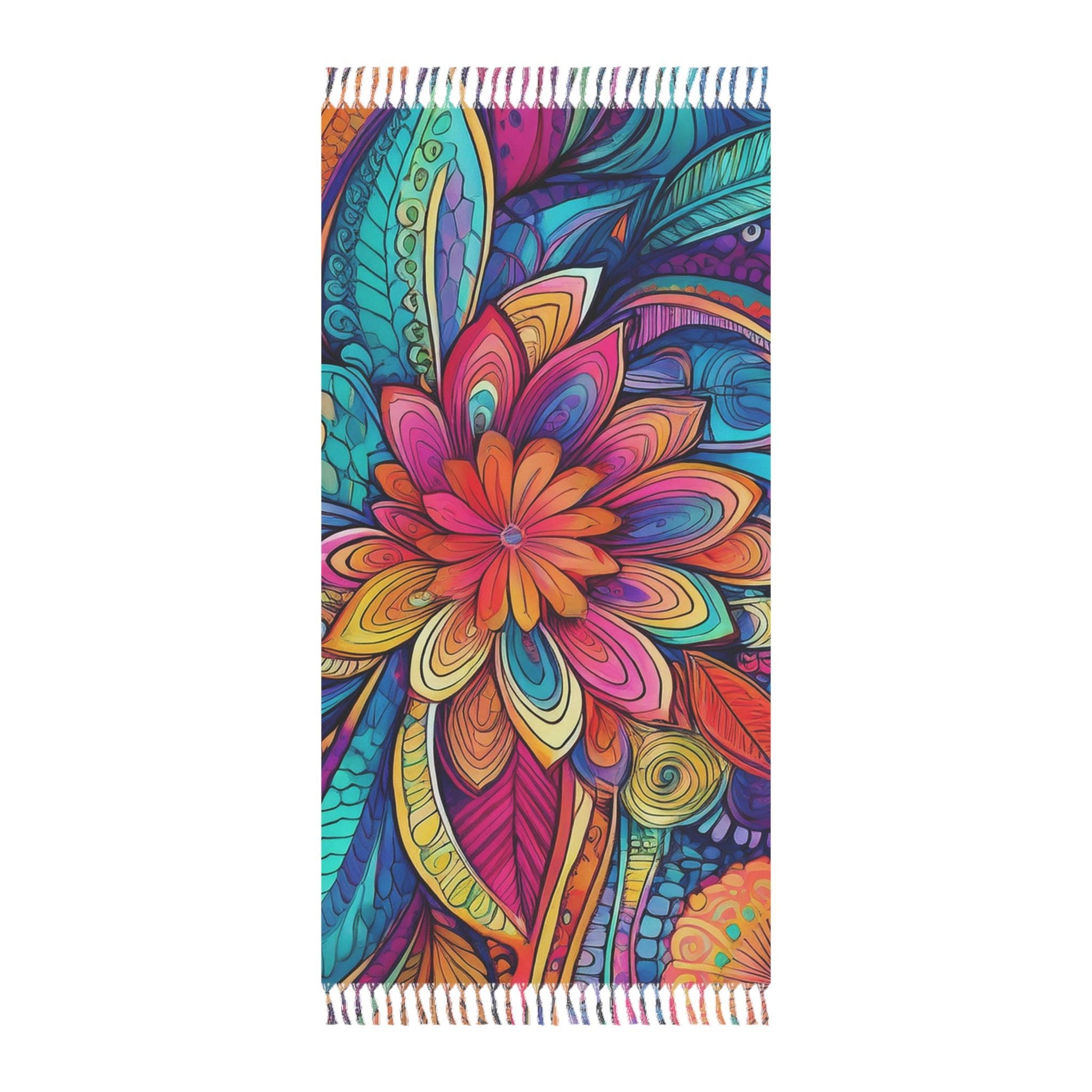 Boho Beach Towel - Vibrant Floral Design, Beach Day Essential, Vacation Ready, Summer Fun, Gift for Beach Lovers
