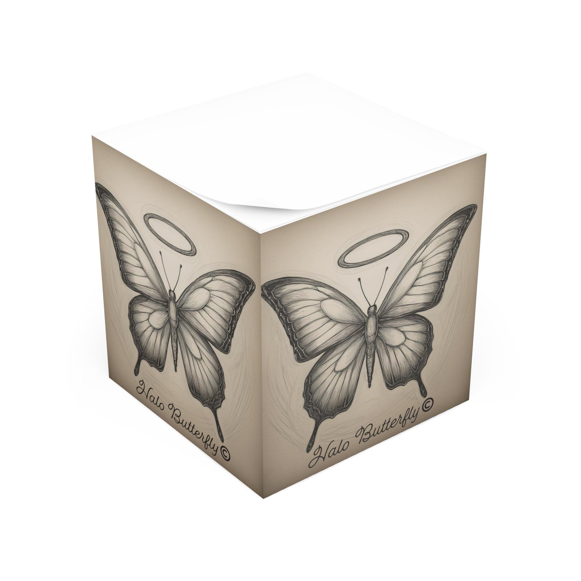 Butterfly Note Cube - Elegant Stationery Gift, Butterfly Lovers, Inspirational Office Decor, Journaling Accessory, Unique Gift Idea