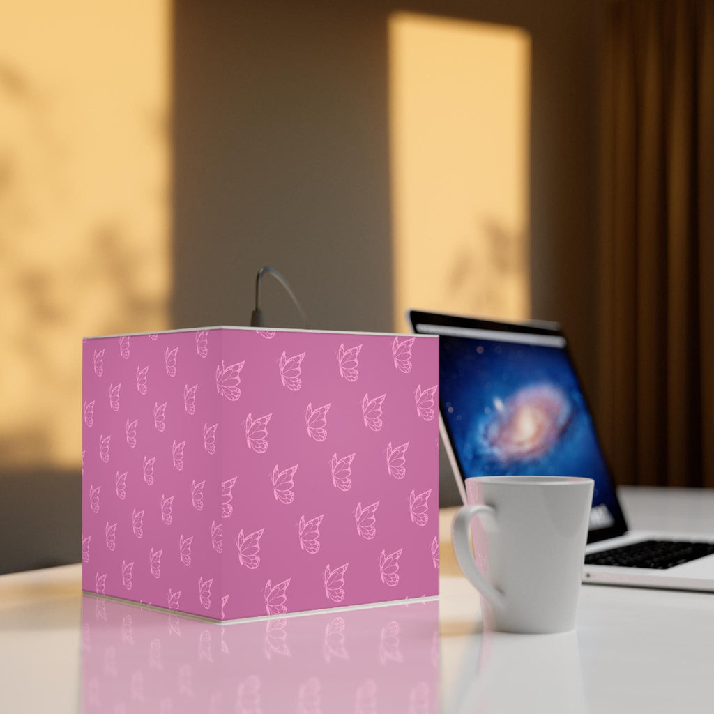 Pink Halo Butterfly Light Cube Lamp, Home Decor, Unique Gift, Ceiling Lighting, Modern Design, Bedroom Accent Light