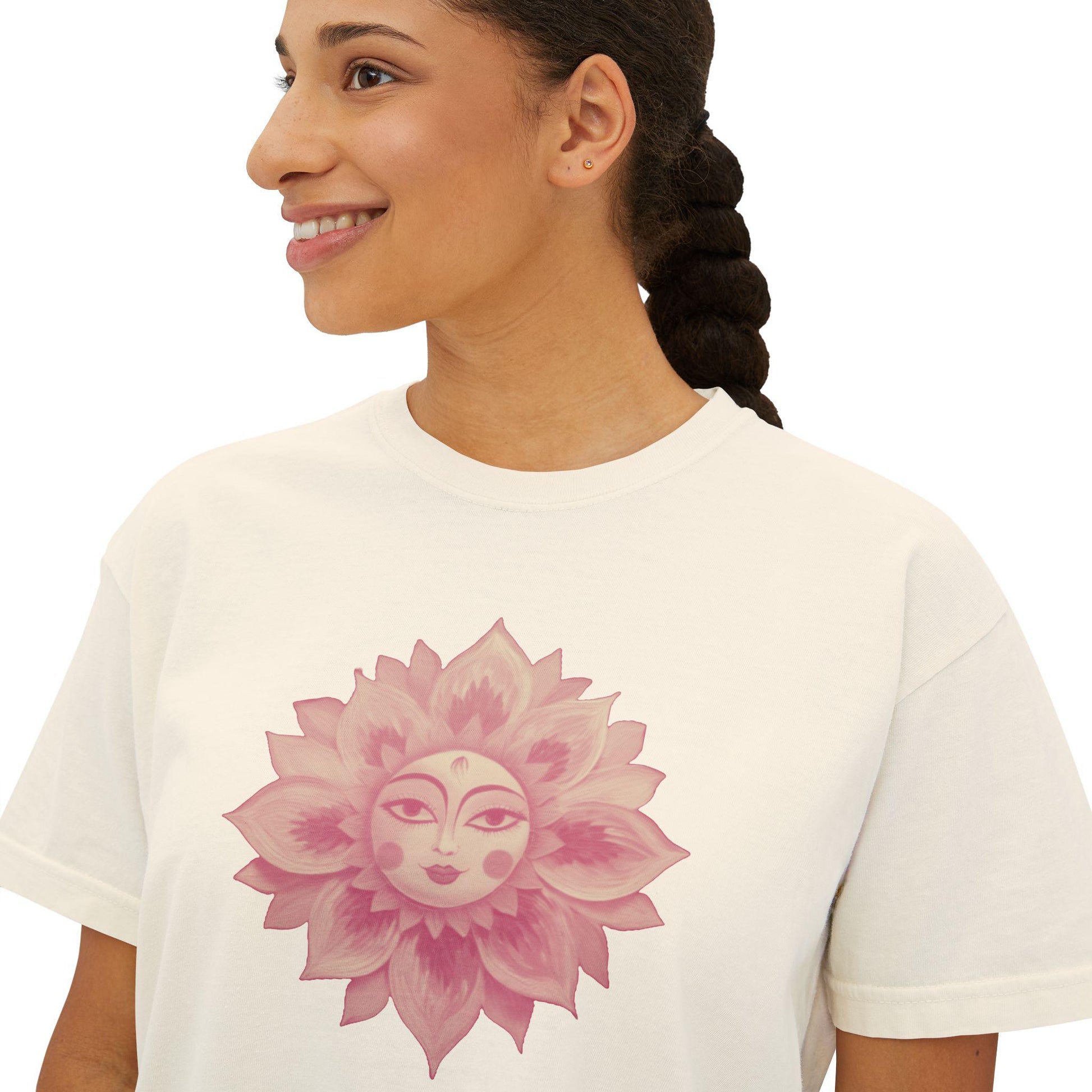 Bohemian Women's Boxy Tee, Cozy Summer Top, Spiritual Apparel, Casual Daily Wear, Festival Vibes, Art Tee