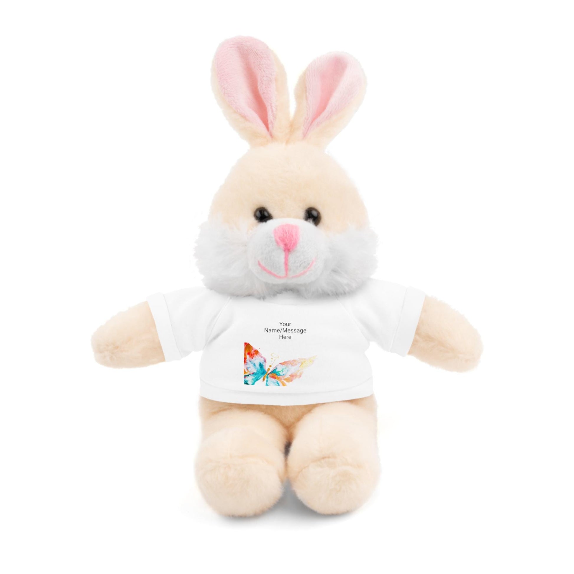Adorable Halo Butterfly Stuffed Animal with Customizable T-Shirt, Perfect Gift for Kids, Baby Showers, Birthdays, and Holidays