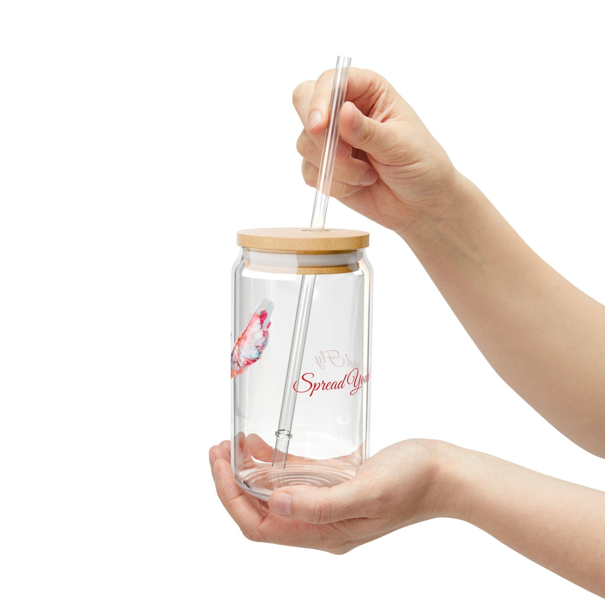 Colorful Bird Glass Sipper with Bamboo Lid, Perfect for Eco-Friendly Hydration, Gift for Bird Lovers, Beverage Jar, Summer Party Decor