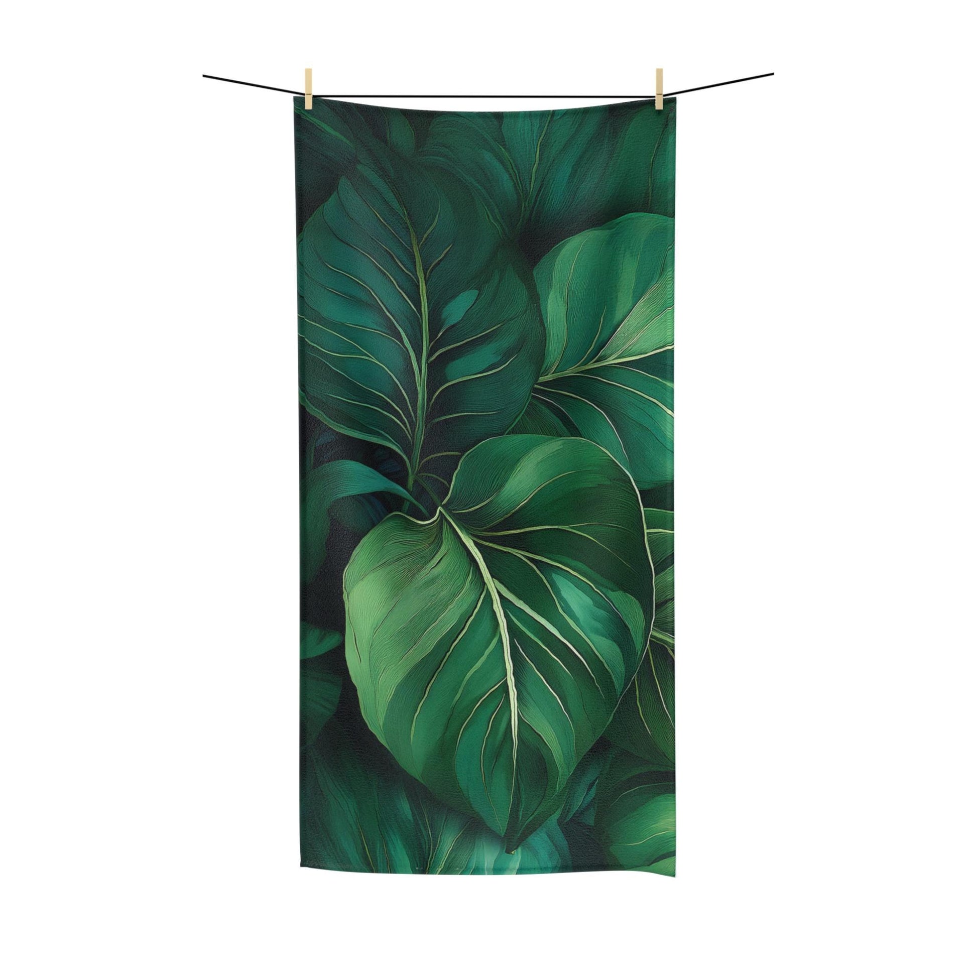 Botanical Leaf Towel, Eco-Friendly Towel, Indoor/Outdoor Decor, Nature Lover Gift, Beach Towel, Spa Towel