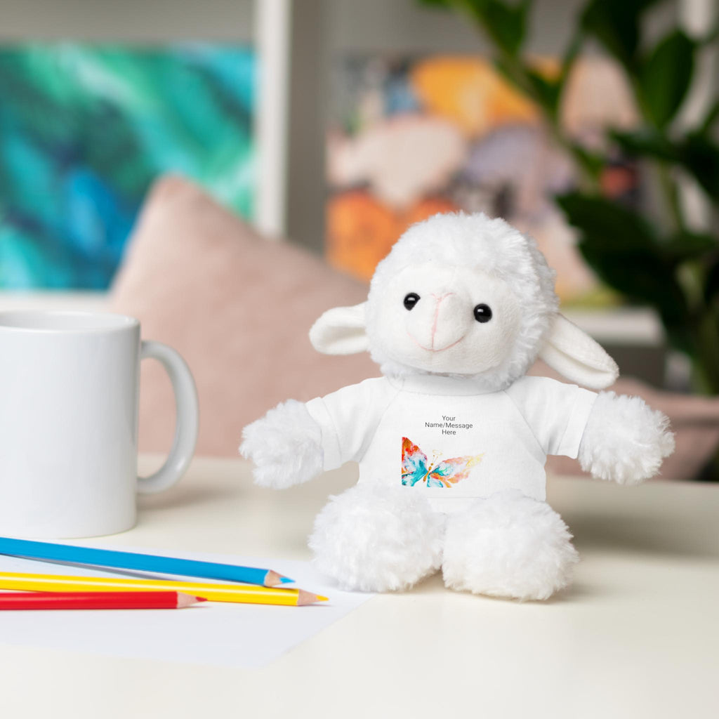 Adorable Halo Butterfly Stuffed Animal with Customizable T-Shirt, Perfect Gift for Kids, Baby Showers, Birthdays, and Holidays