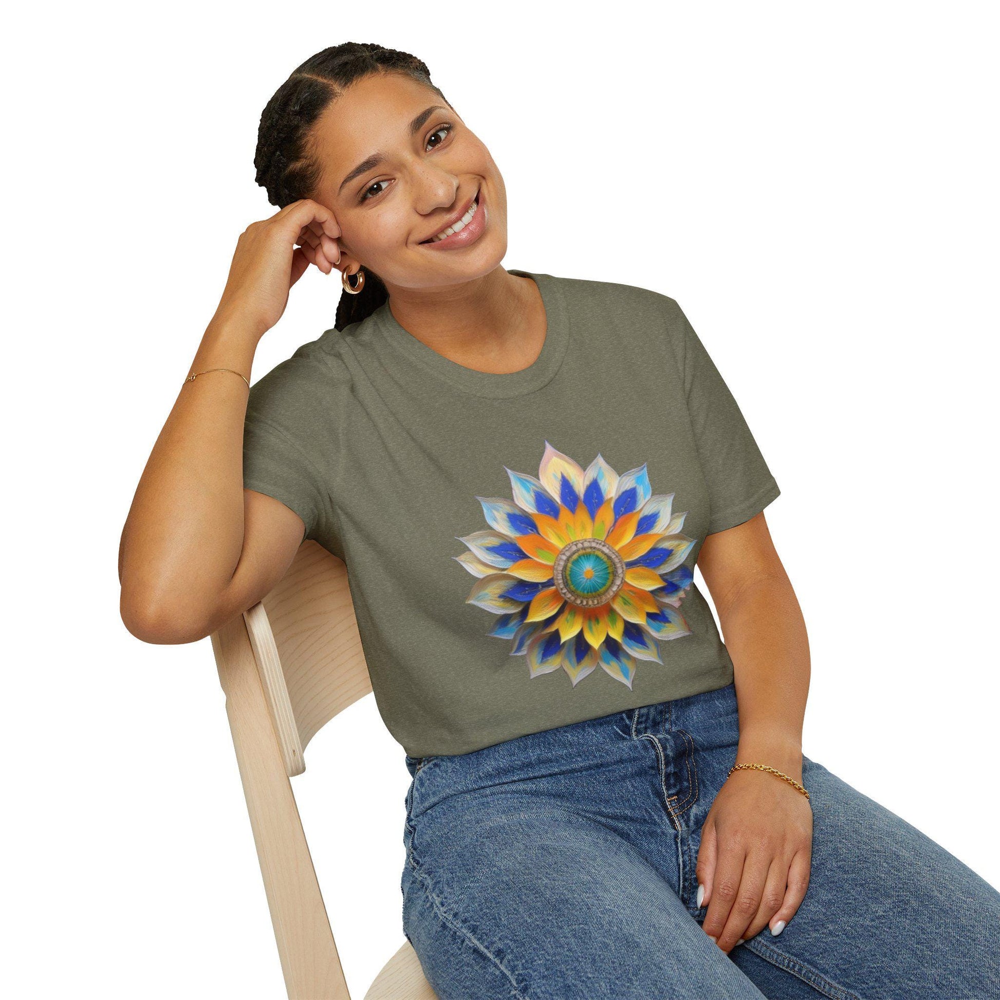 Colorful Flower Love T-Shirt, Unisex Tee, Boho Style, Gifts for Her, Spring Fashion, Casual Wear