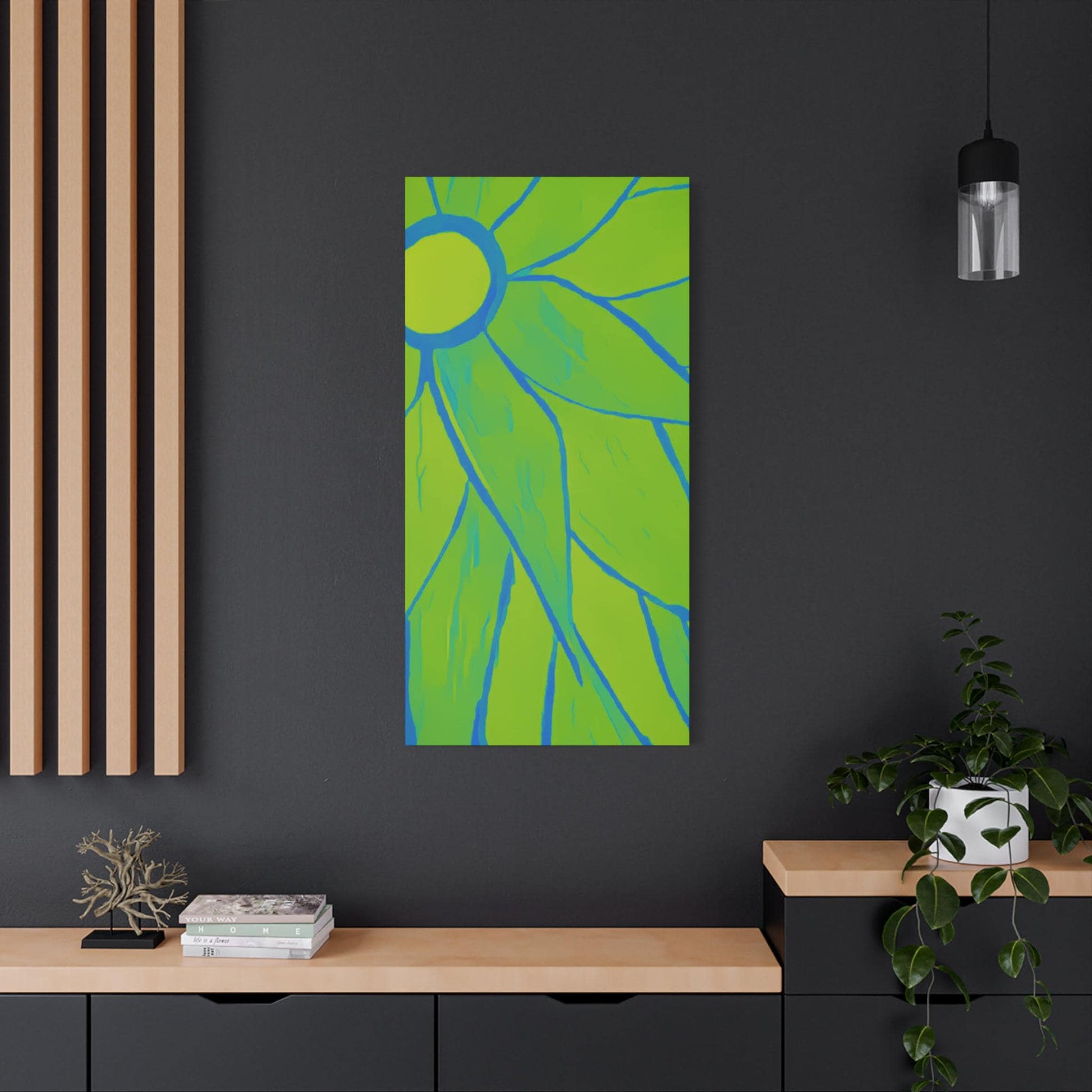 Bright Green Floral Wall Art Canvas, Home Decor, Gardening Decor, Colorful Flower Painting, Living Room Wall Hanging, Gift for Flower Lovers