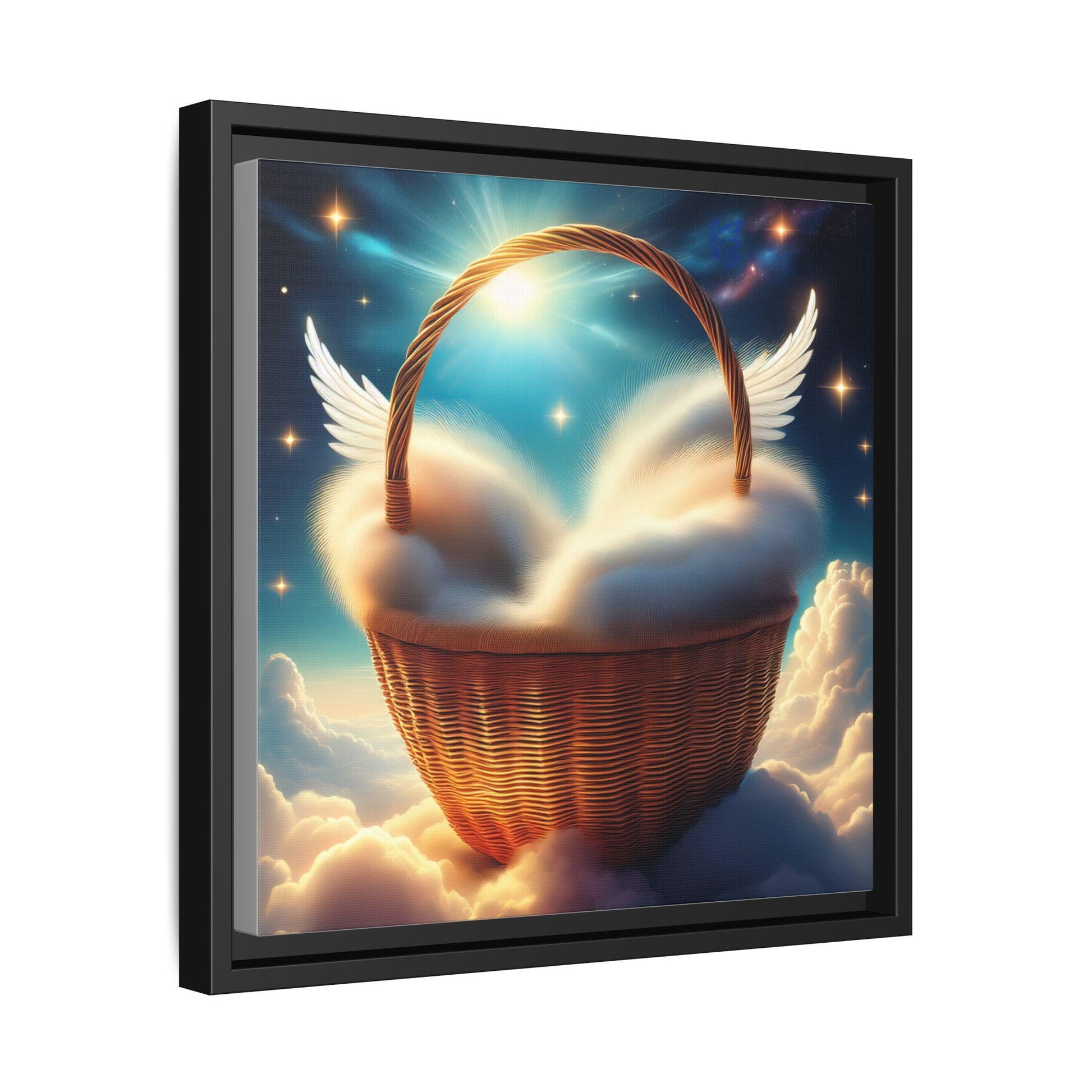 Holy Heaven in a Heavenly Basket Art Print, Inspirational Decor, Gift for Dreamers, Halo Butterfly, Unique Wall Art, Ethereal Decoration