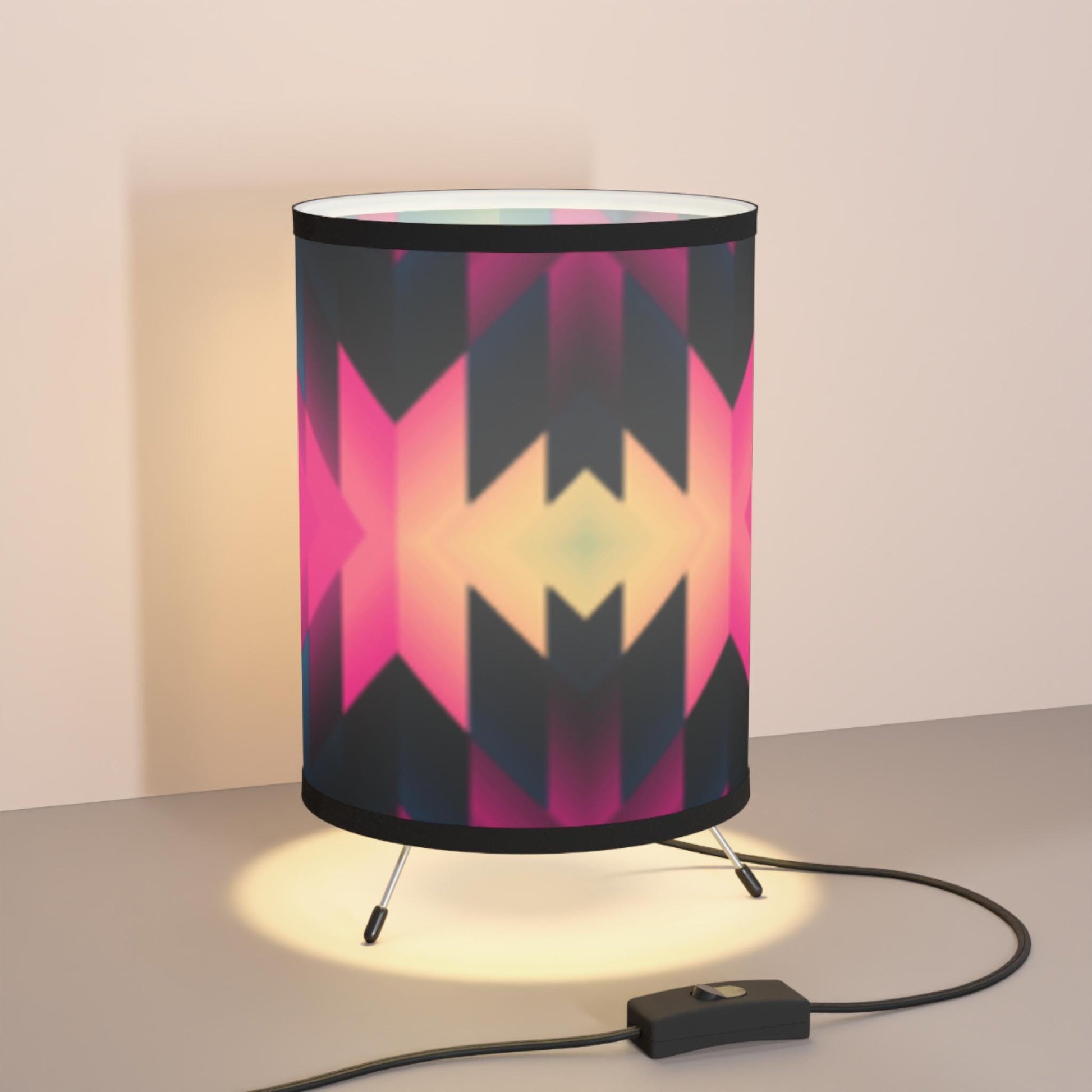 Colorful Bohemian Tripod Lamp - Modern Accent Lighting, Home Decor, Unique Gift, Geometric Design, Contemporary Style