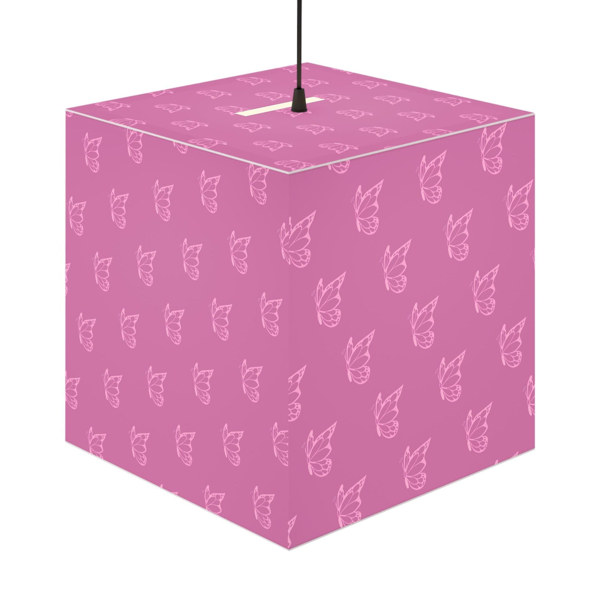 Pink Halo Butterfly Light Cube Lamp, Home Decor, Unique Gift, Ceiling Lighting, Modern Design, Bedroom Accent Light