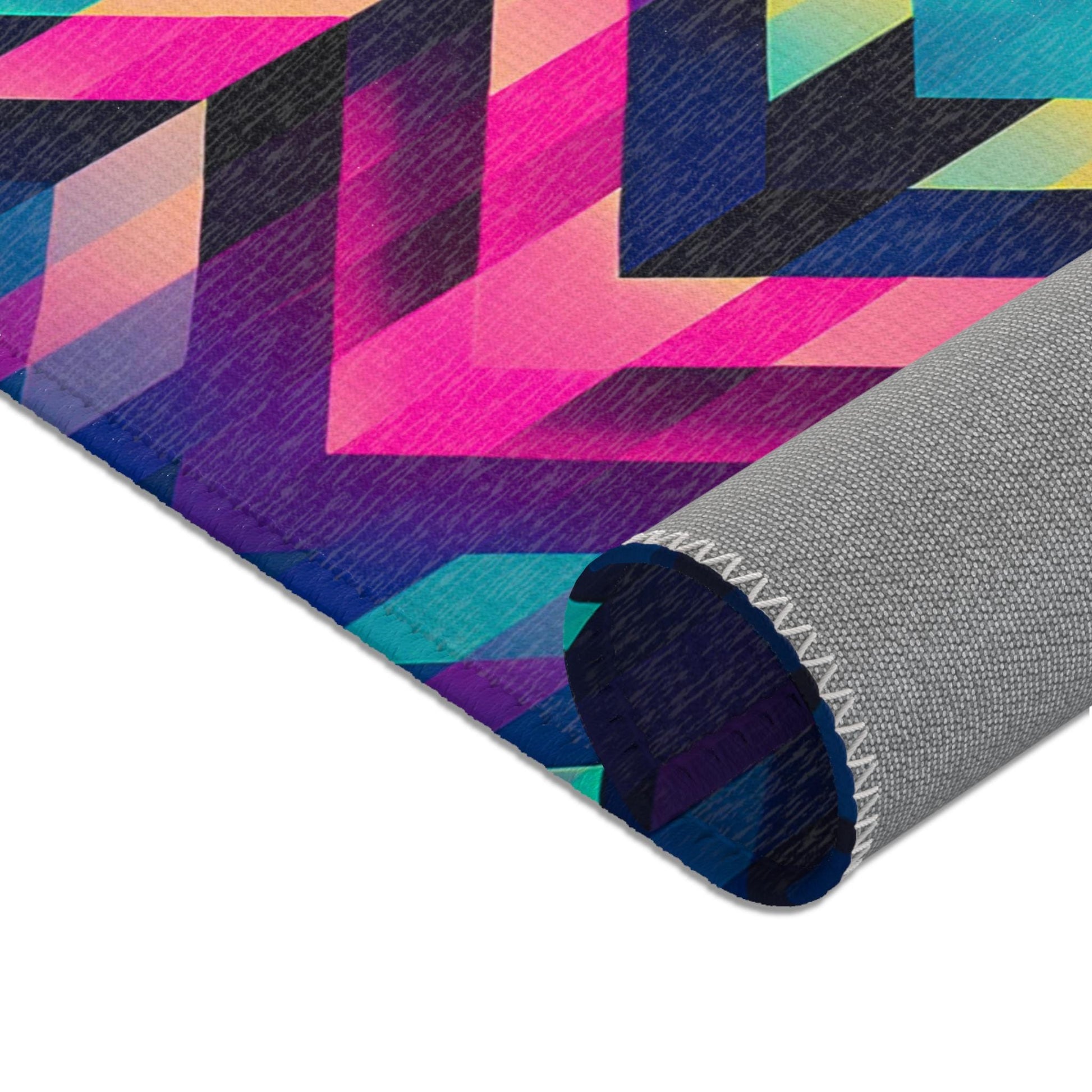 Brightly Colored Bohemian Geometric Area Rug, Modern Home Decor, Chic Floor Mat, Contemporary Room Accent, Unique Textile Art