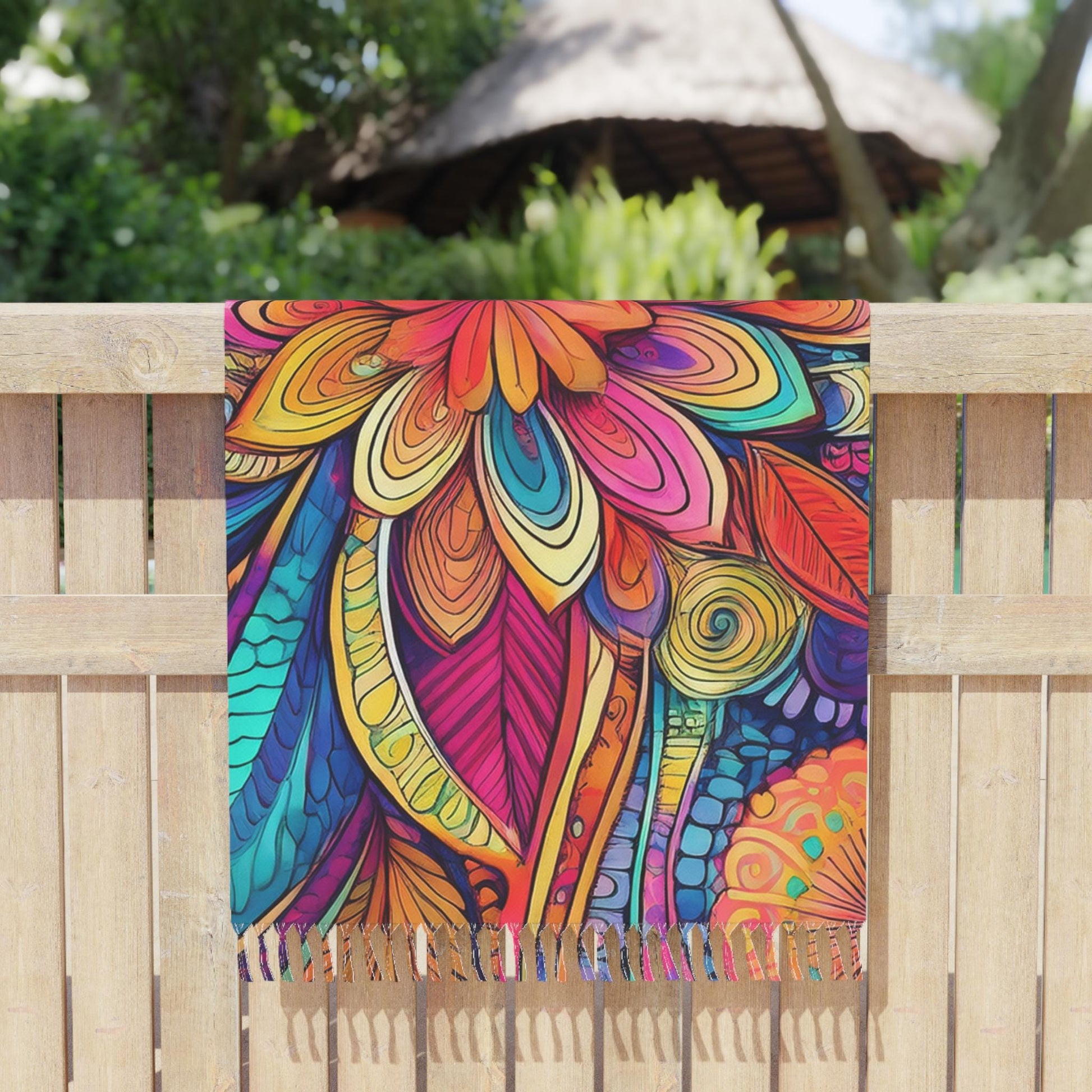 Boho Beach Towel - Vibrant Floral Design, Beach Day Essential, Vacation Ready, Summer Fun, Gift for Beach Lovers