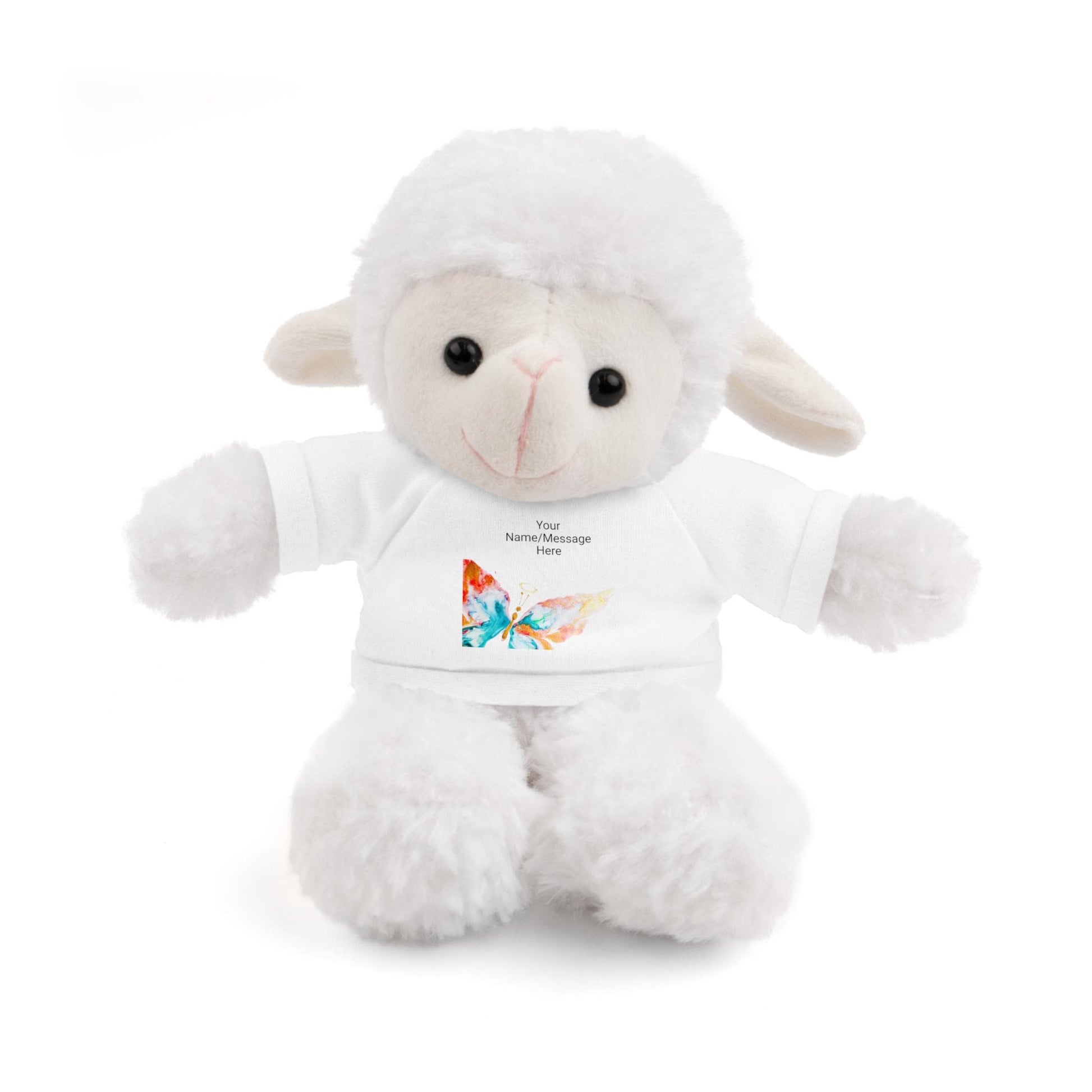 Adorable Halo Butterfly Stuffed Animal with Customizable T-Shirt, Perfect Gift for Kids, Baby Showers, Birthdays, and Holidays