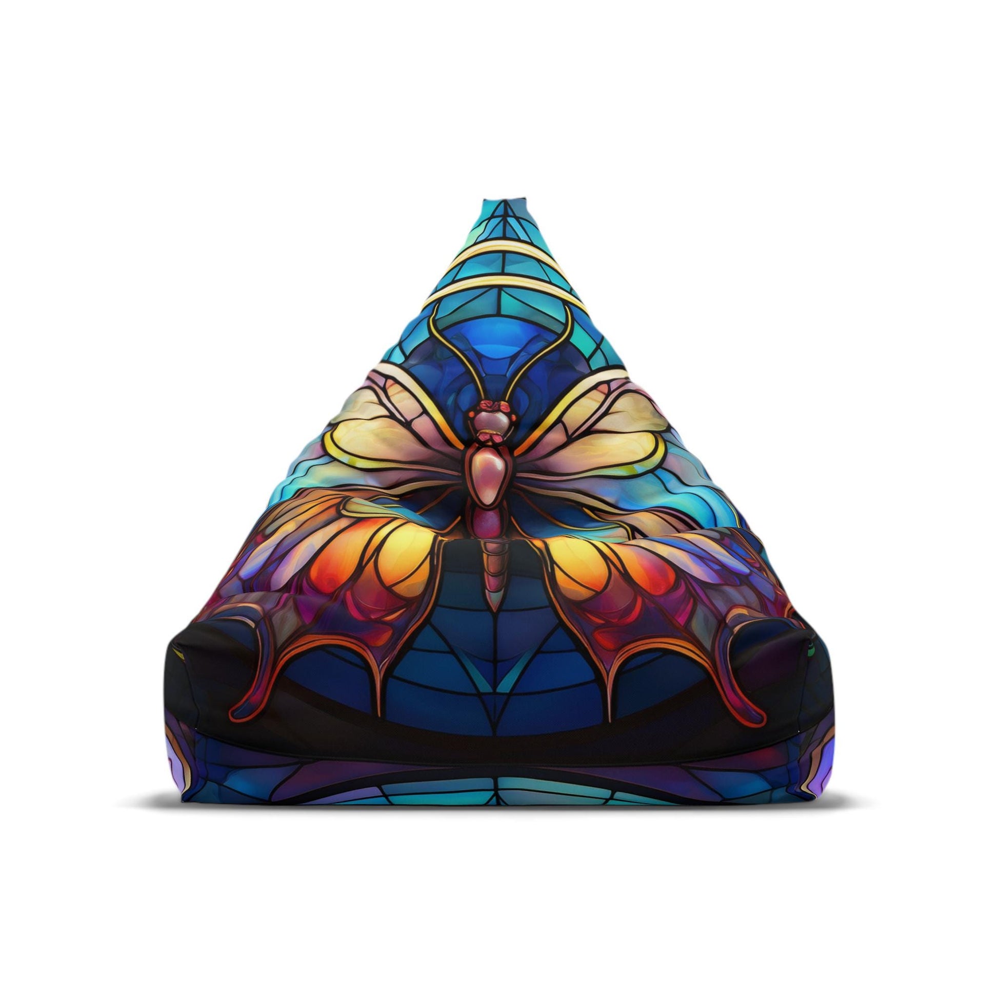 Colorful Halo Butterfly Bean Bag Chair Cover, Cozy Home Decor, Fun Seating for Lounging, Unique Gift Idea, Playroom Furniture