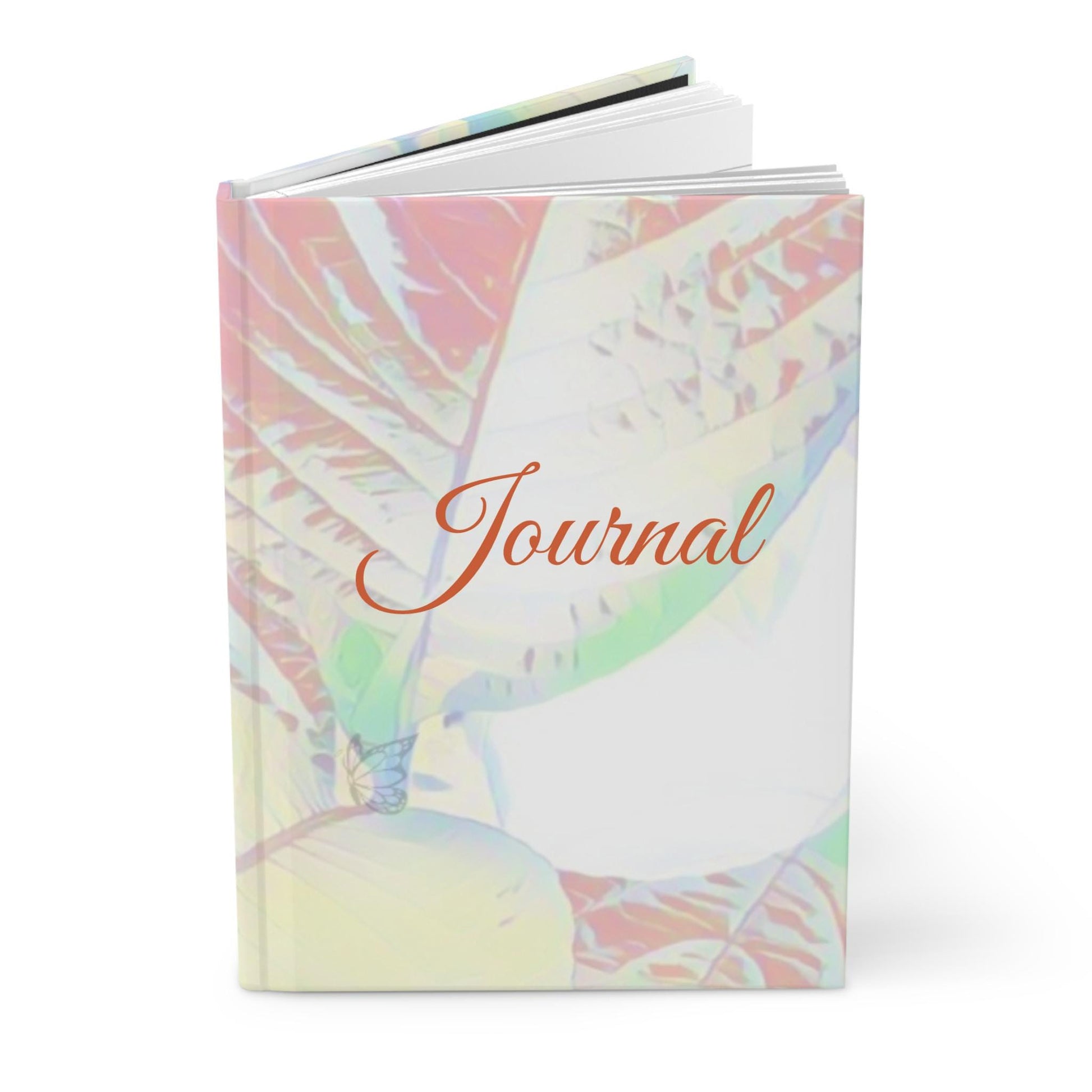 Colorful Leaf Hardcover Journal | Nature Inspired Notebook, Gift for Writers, Artist Sketchbook, Halo Butterfly Journal, Graduation Gift